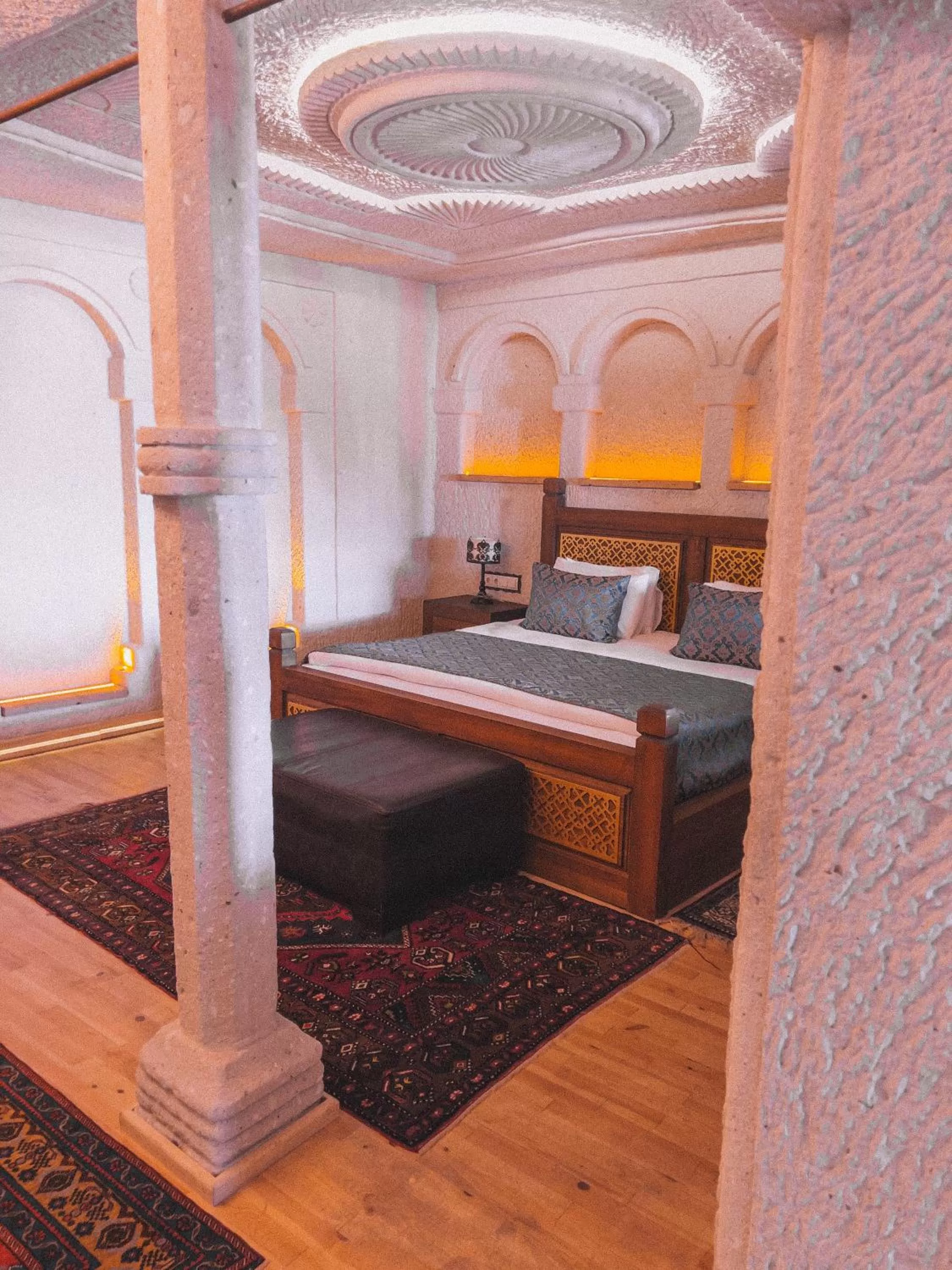 Bedroom, Bed in Local Cave House