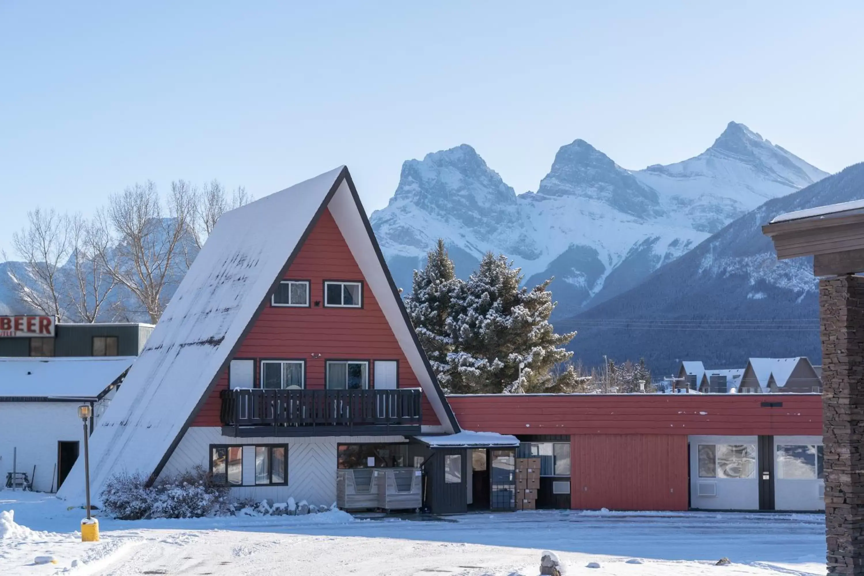 Property building, Winter in Rocky Mountain Ski Lodge