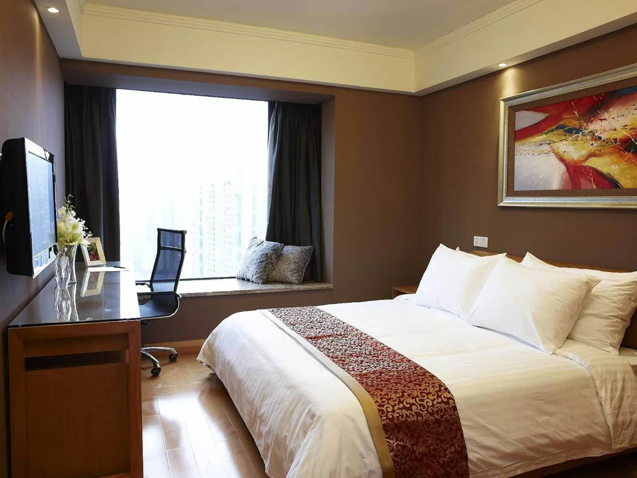 Bed in Dan Executive Hotel Apartment Zhujiang New Town