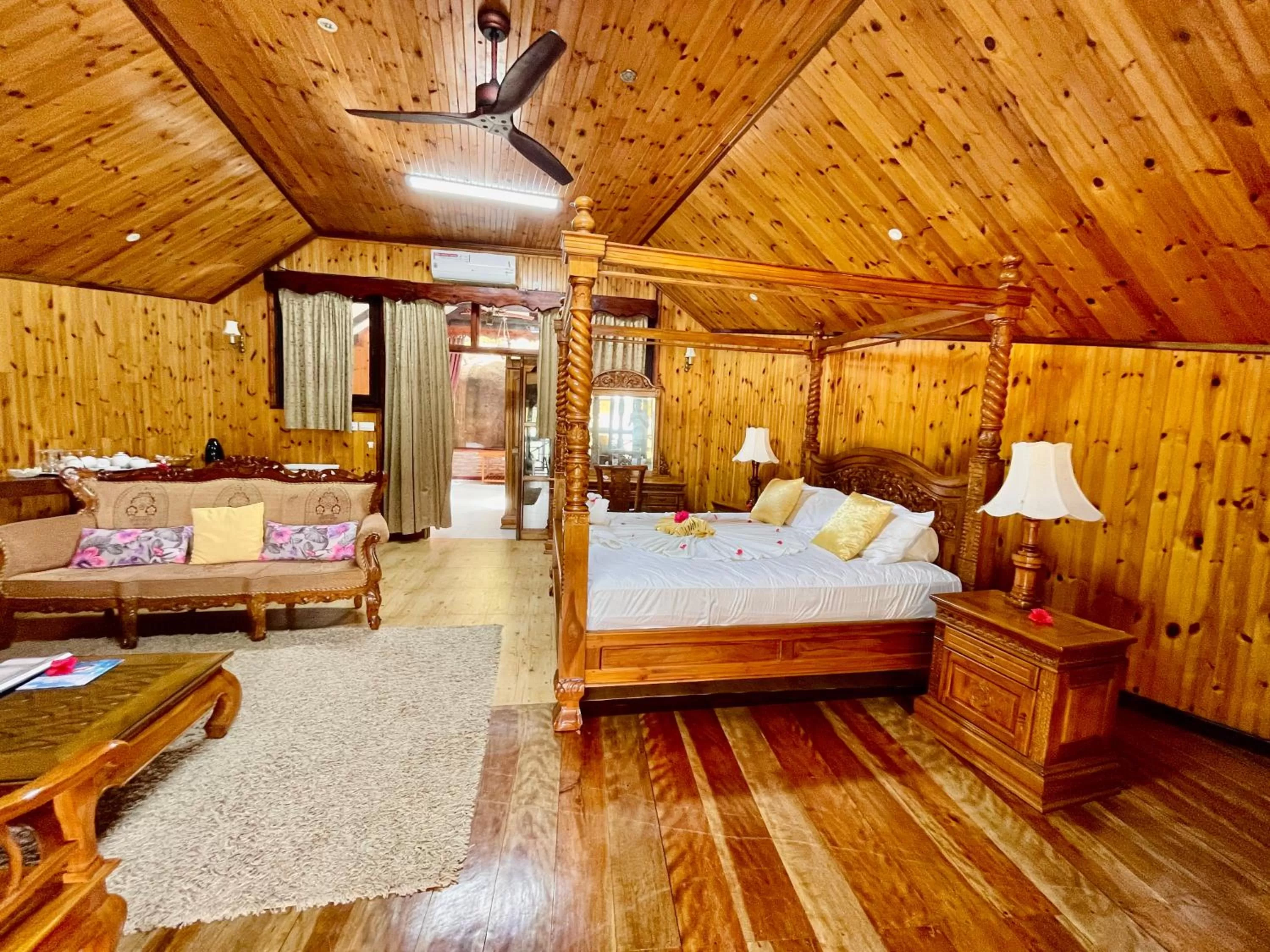 Living room, Bed in Villa Chez Batista