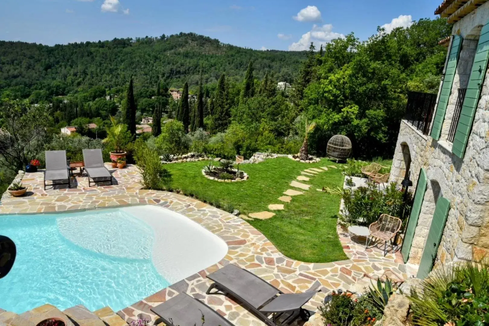 View (from property/room), Pool View in Chambre d'hôtes Cottes