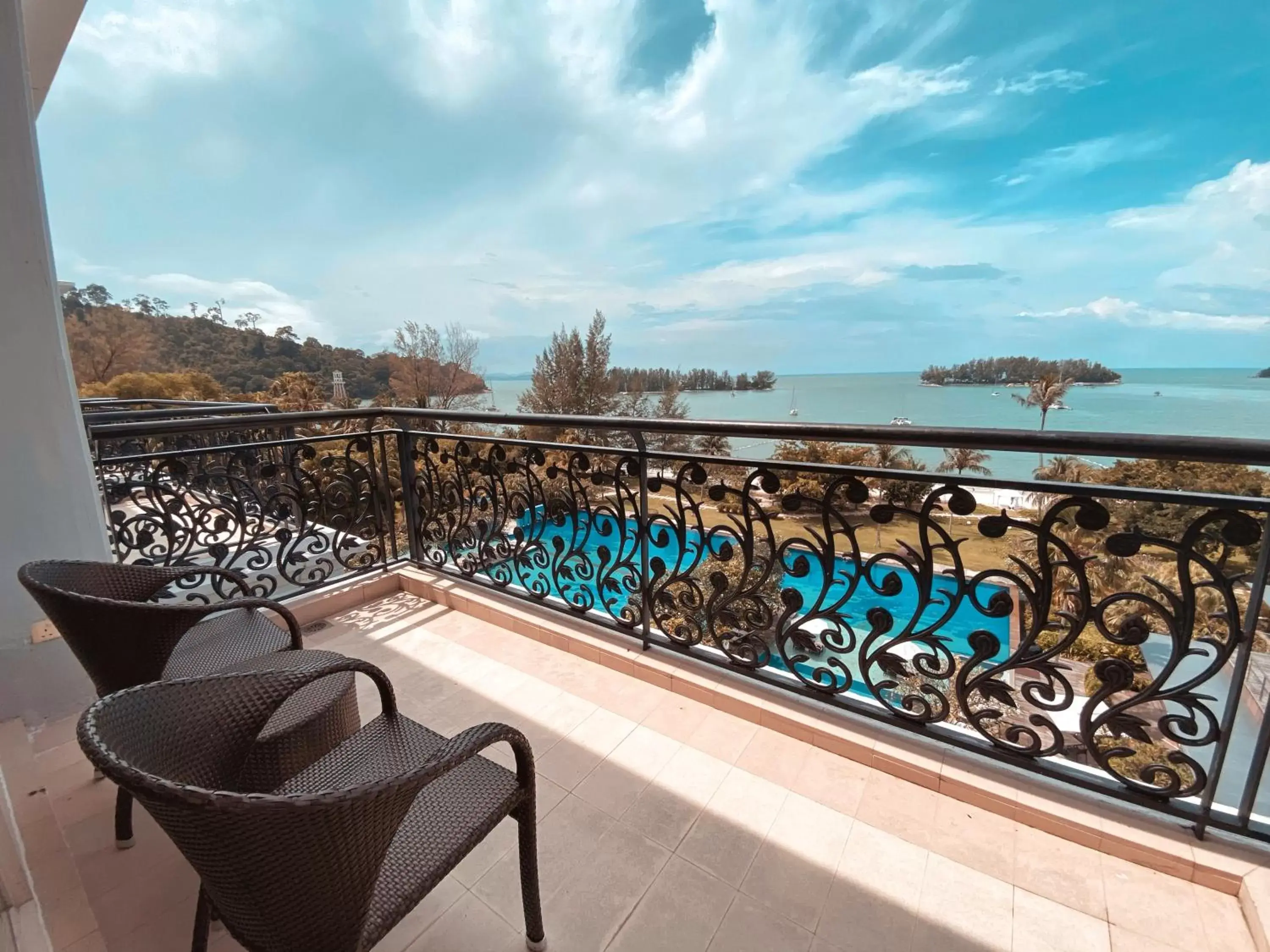 Balcony/Terrace, Pool View in The Danna Langkawi - A Member of Small Luxury Hotels of the World