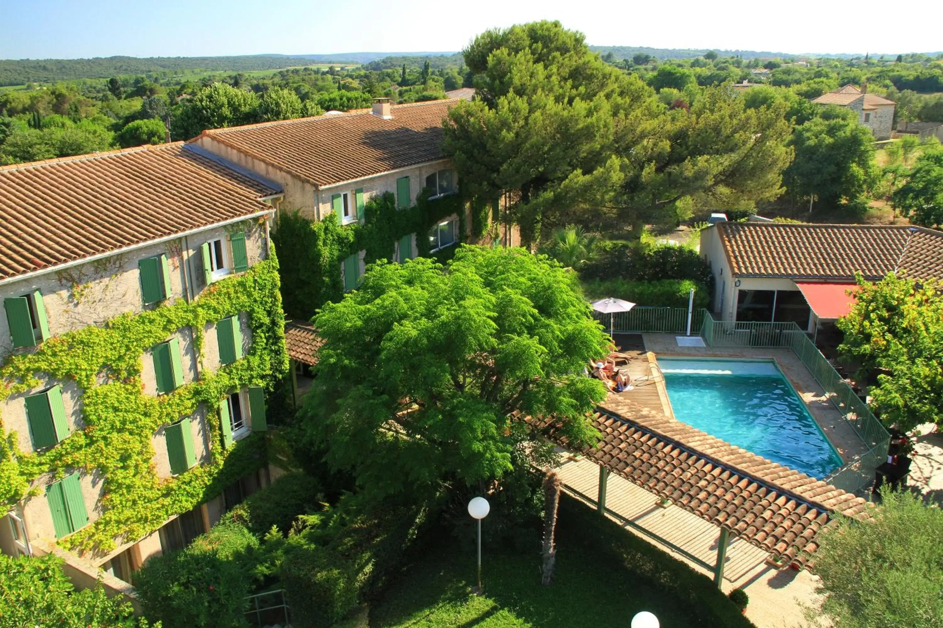 Facade/entrance, Pool View in Logis Hotel Restaurant Uzès Pont du Gard