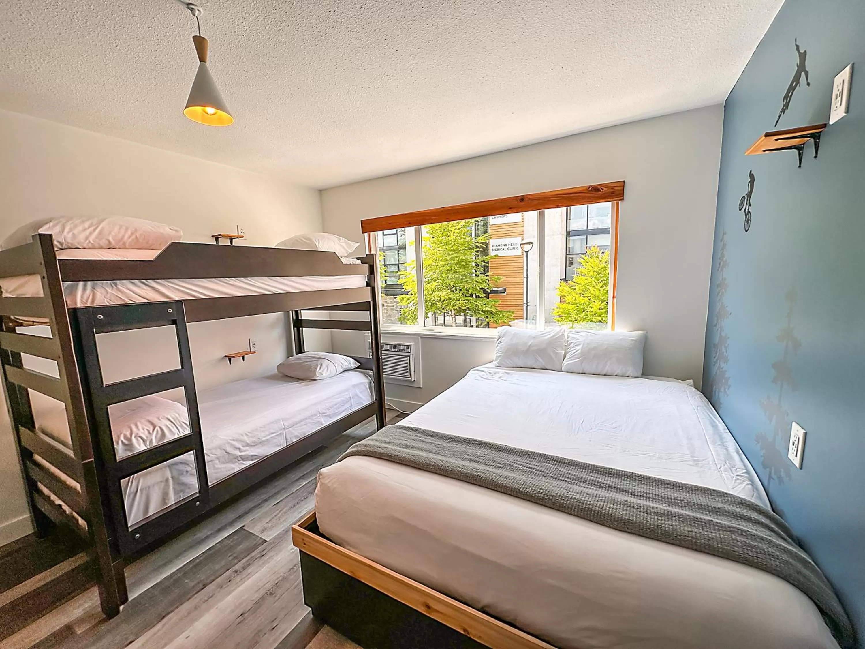 Basic Room, 1 Queen and Twin Bunk (Above LOUD Pub) in Crash Hotel Squamish