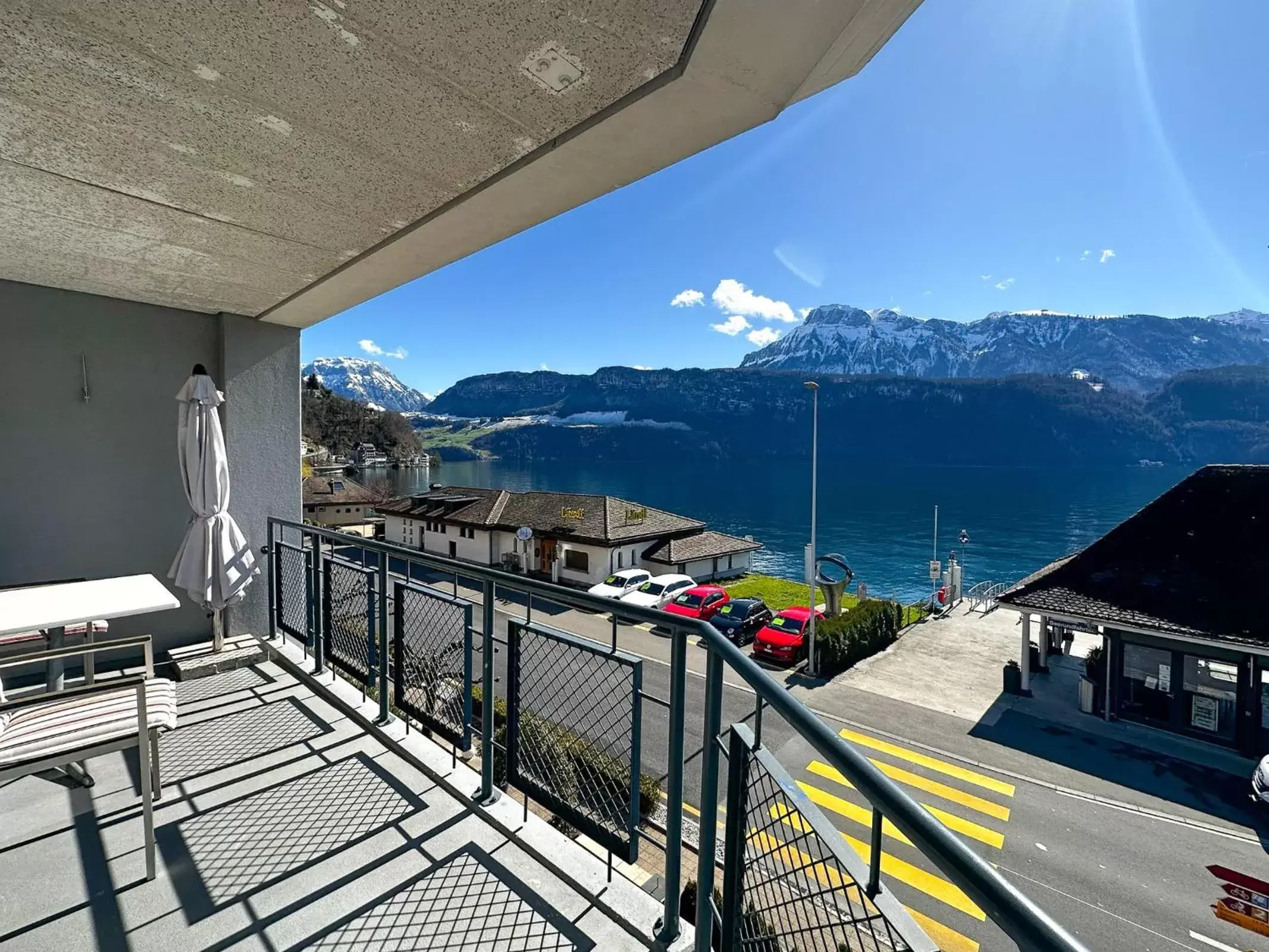 View (from property/room), Balcony/Terrace in Seehotel Riviera at Lake Lucerne