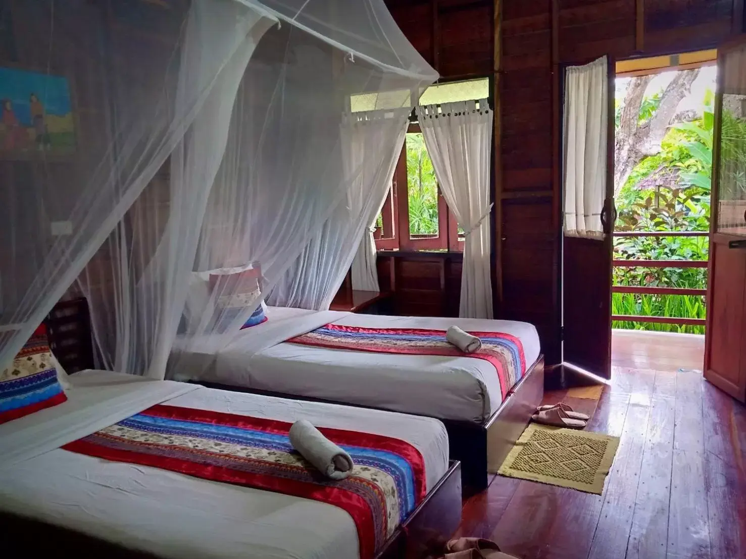 Bed in Namkhong Guesthouse and Resort