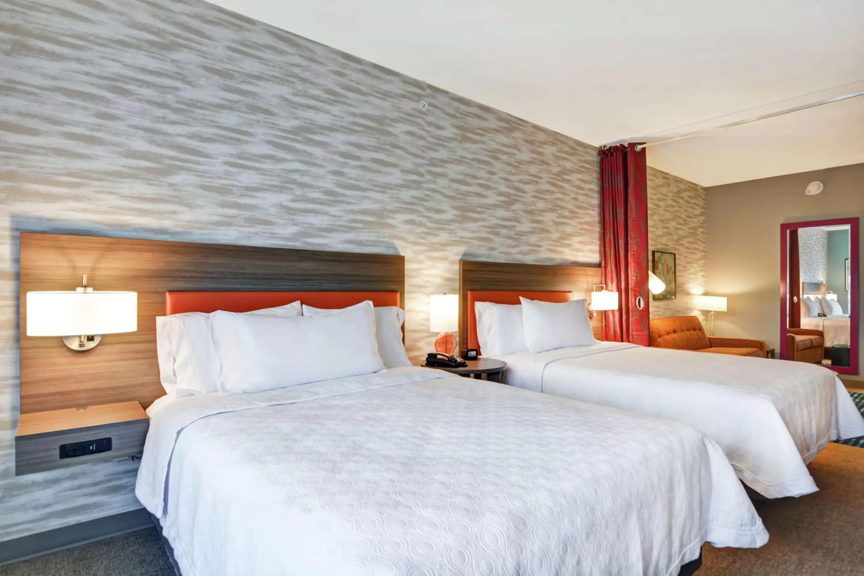 Living room, Bed in Home2 Suites By Hilton Charlotte Piper Glen Living room, Bed in Home2 Suites By Hilton Charlotte Piper Glen