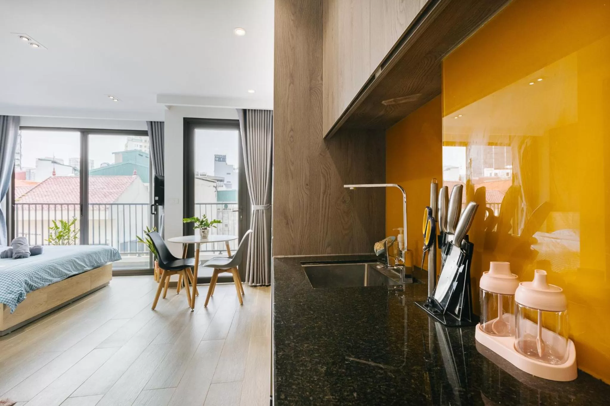 Bed in LUCK APART 8 - Hanoi Westlake Balcony Studio