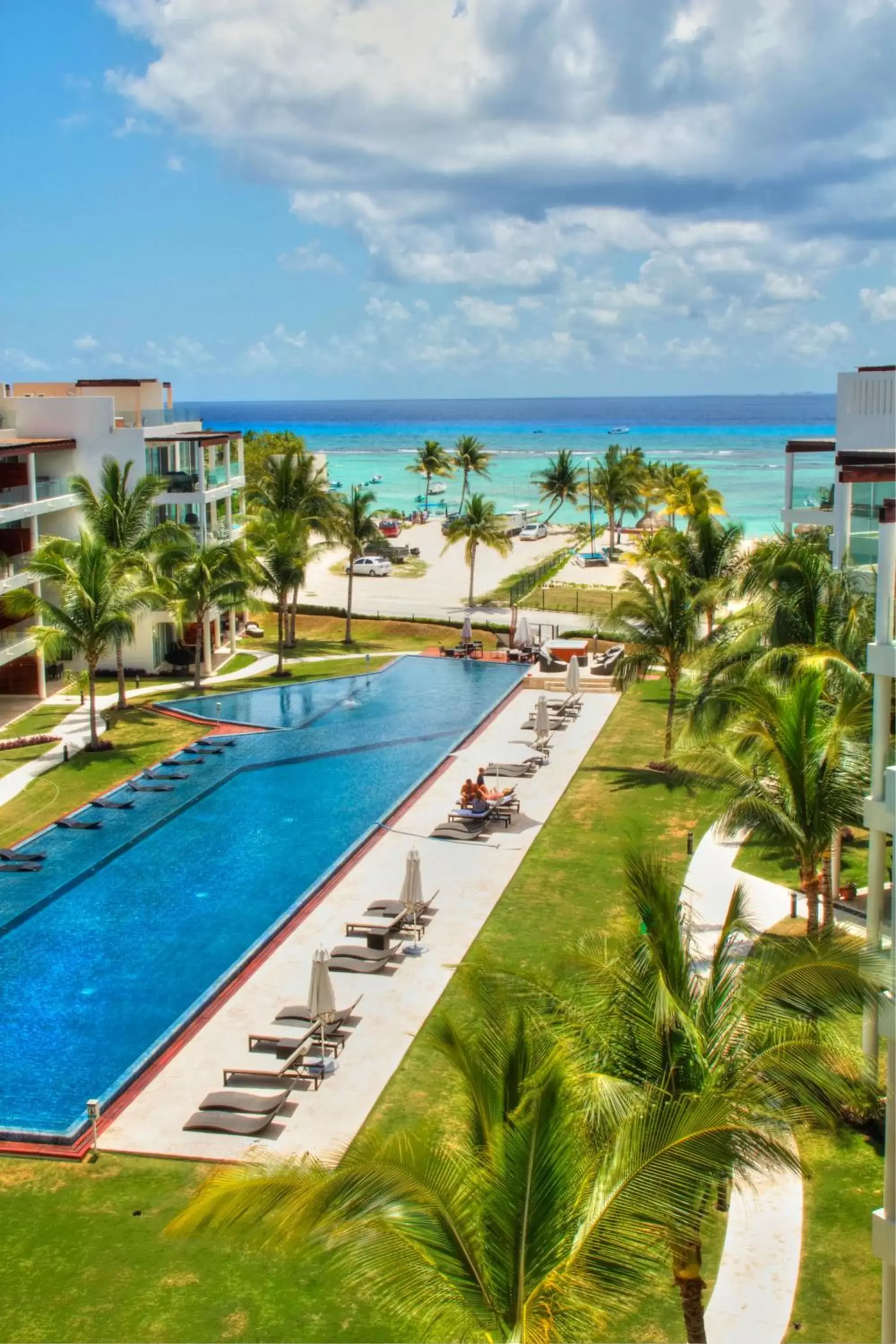 Bird's eye view, Pool View in The Elements Oceanfront & Beachside Condo Hotel