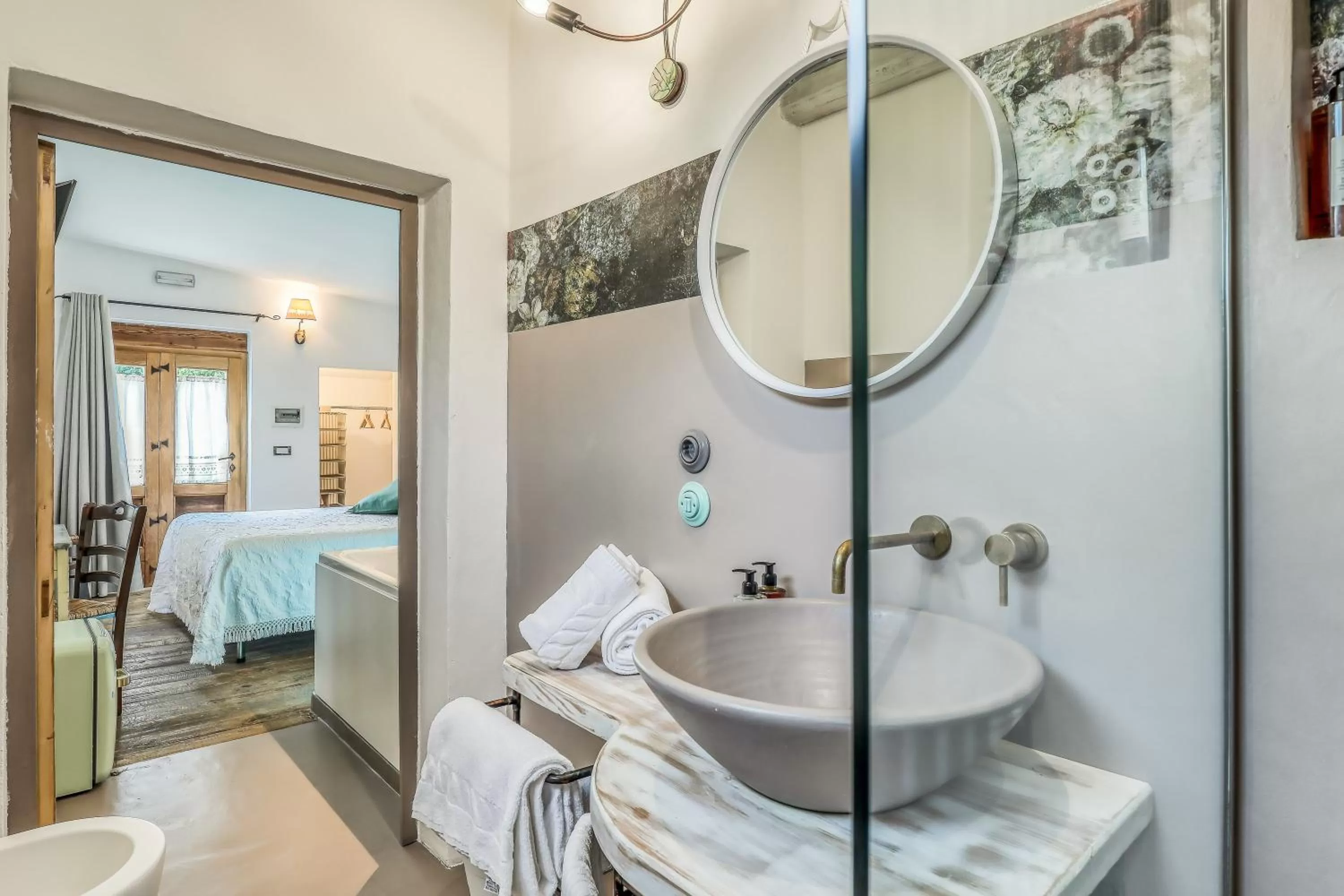 Bathroom, Bed in Trulli Terra Magica