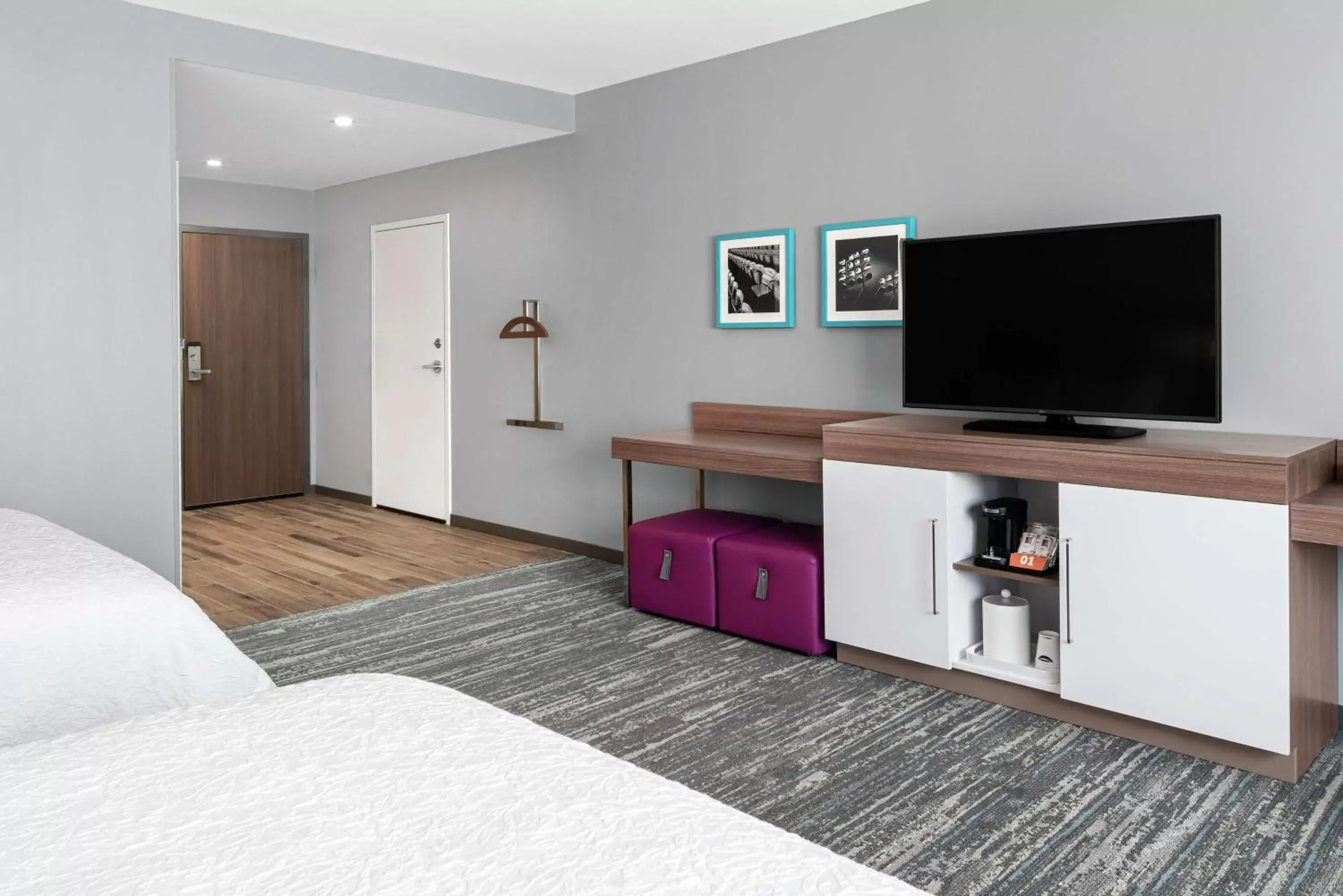 Bed, TV/Entertainment Center in Hampton Inn & Suites Bridgeview Chicago, Il