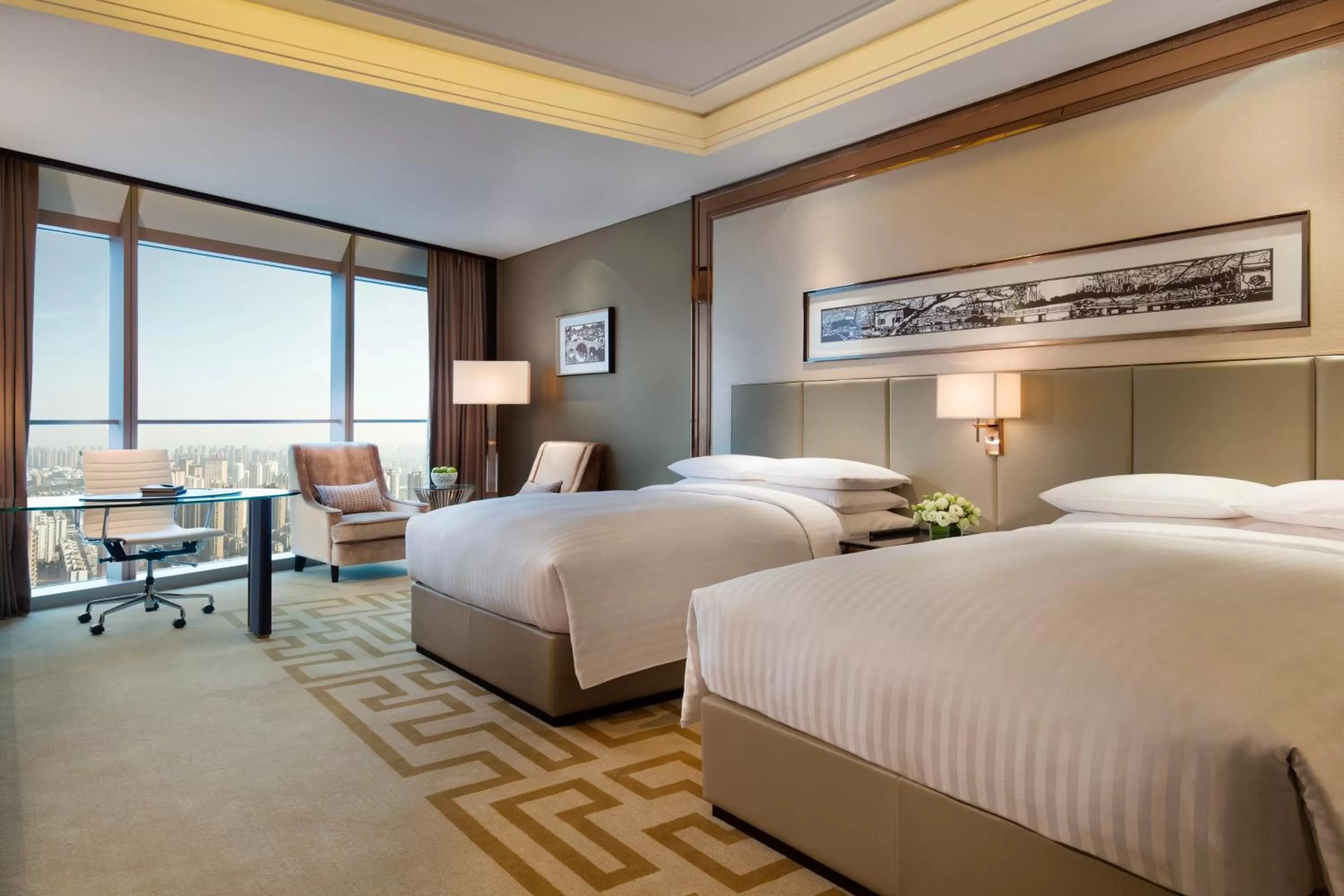 Photo of the whole room, Bed in Changzhou Marriott Hotel