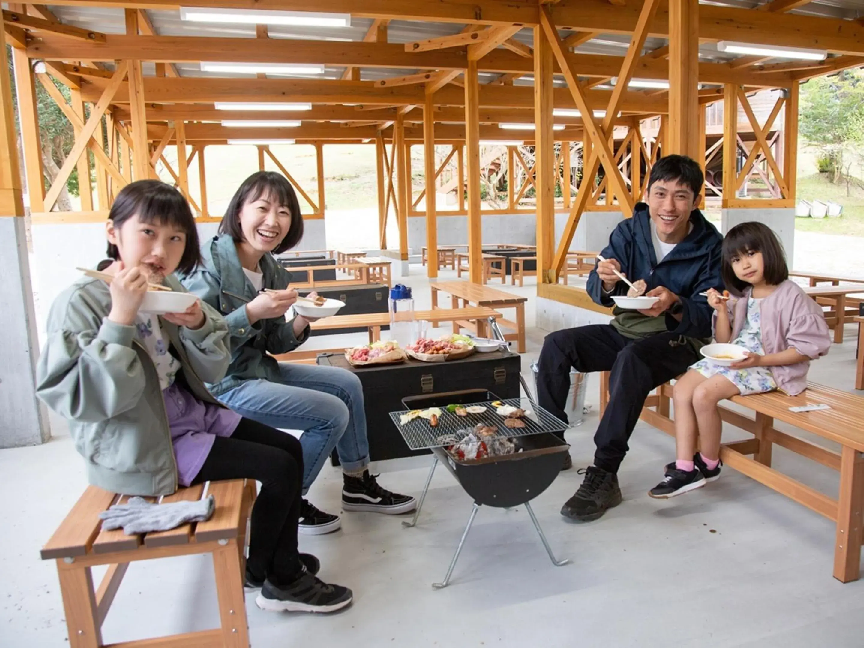 BBQ facilities, Family in Matsue Forest Park