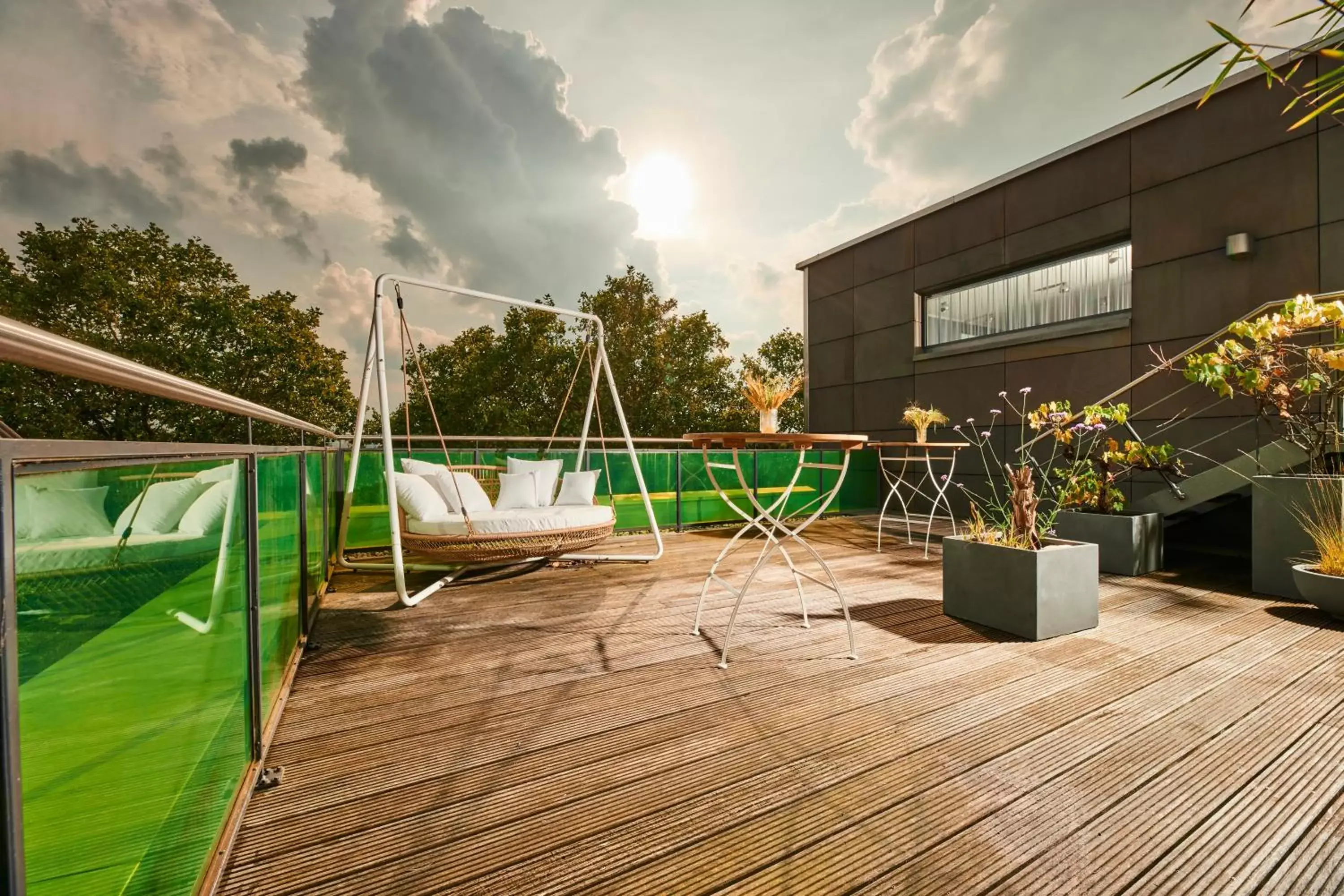 Balcony/Terrace, Swimming Pool in Designhotel ÜberFluss