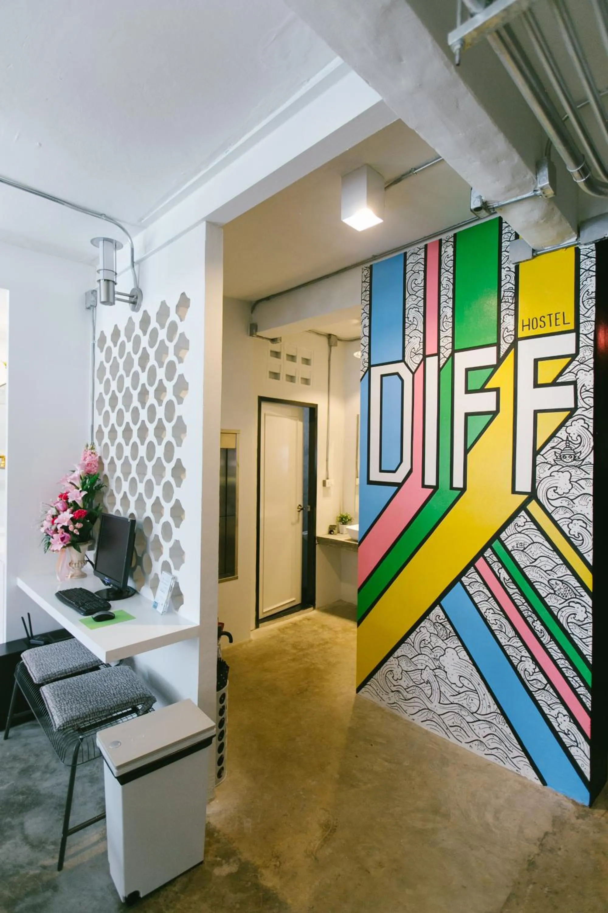 Decorative detail in Diff Hostel