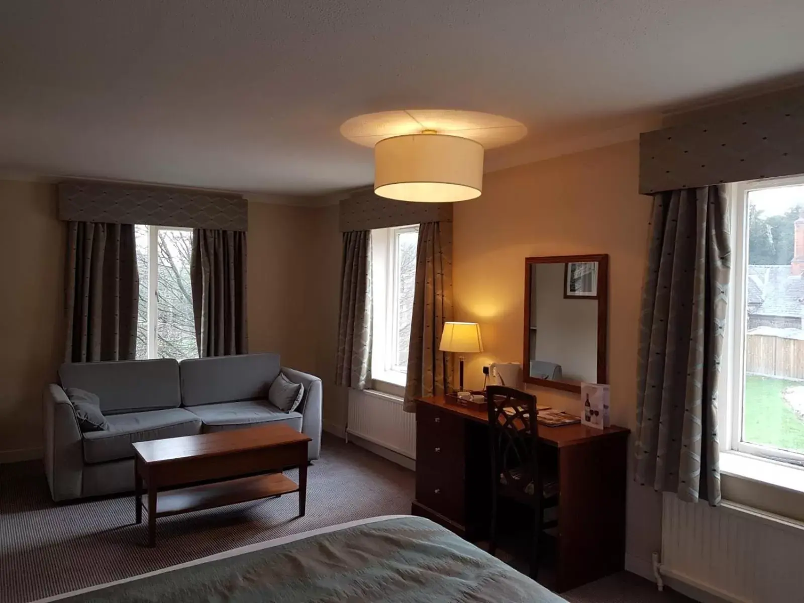 Bedroom, Seating Area in Rothley Court Hotel by Greene King Inns