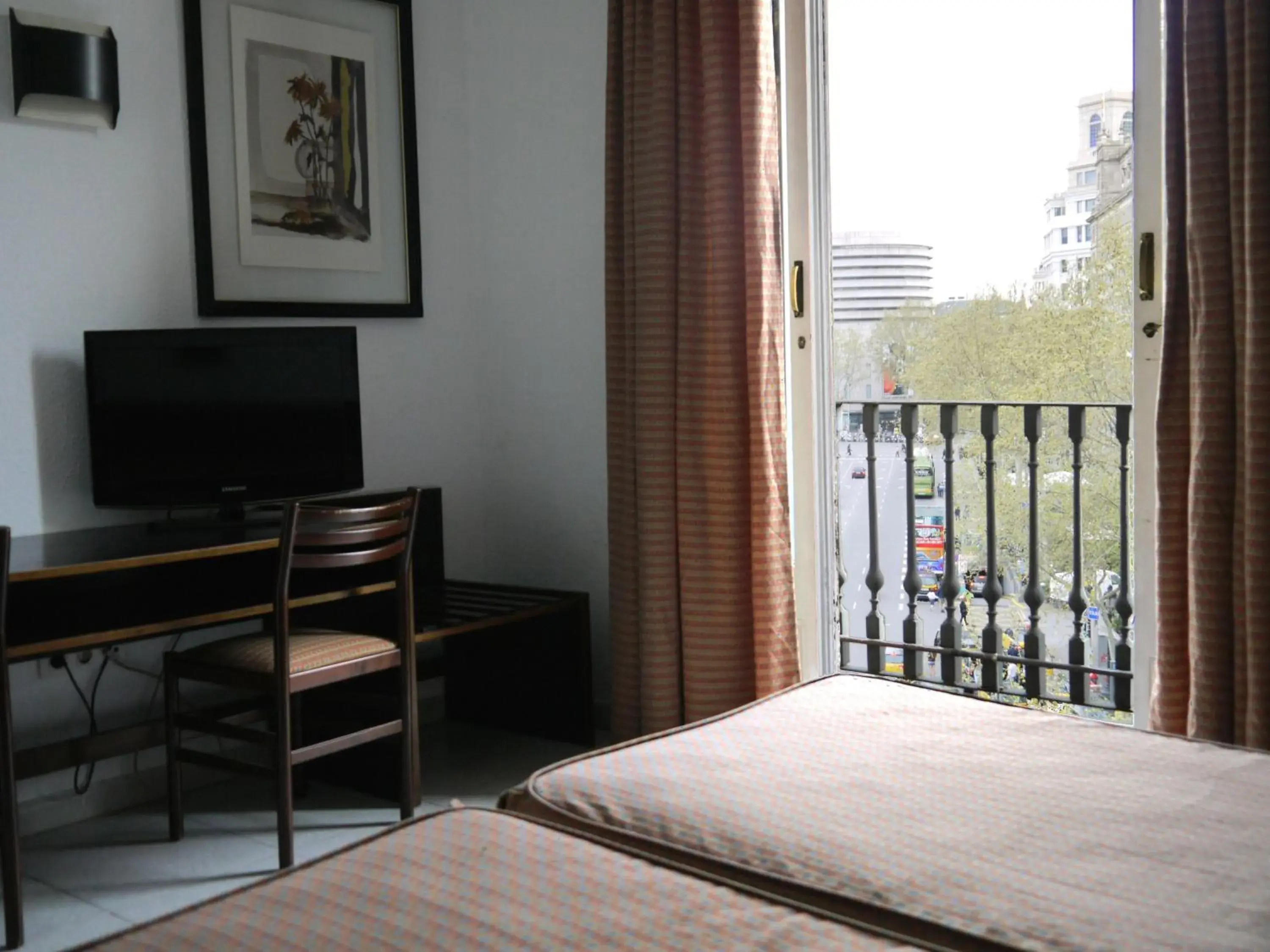 View (from property/room), Bed in Hotel Monegal View (from property/room), Bed in Hotel Monegal