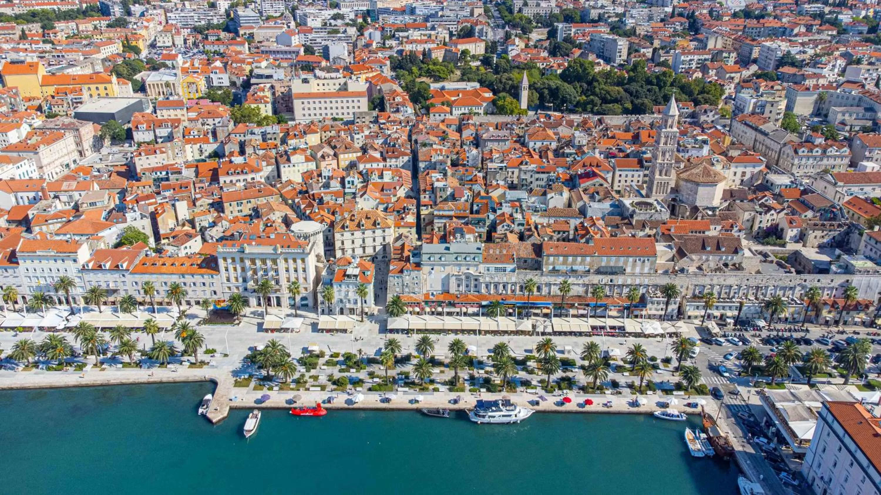 Bird's eye view in City and Style Luxury Rooms Split