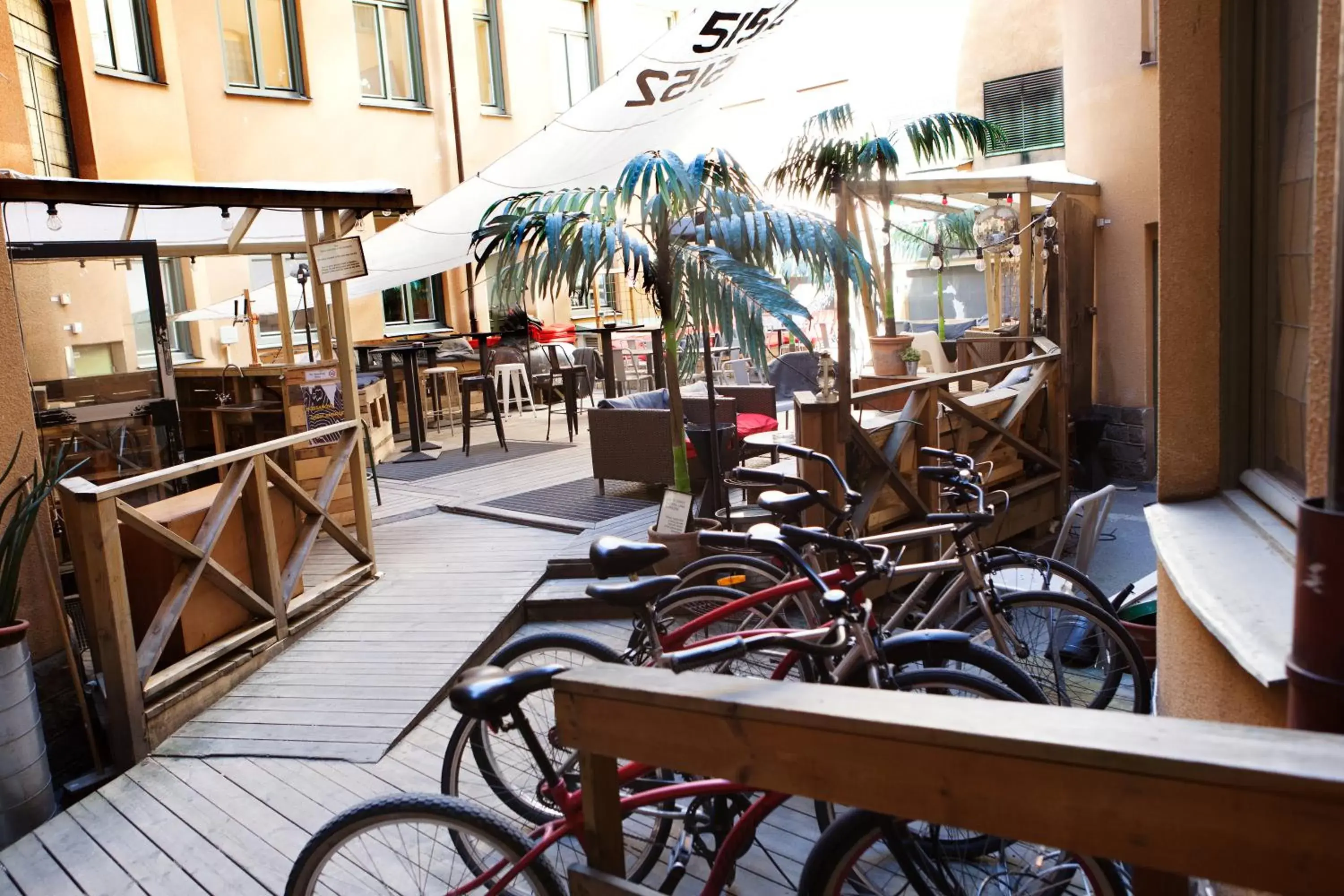 Patio in City Backpackers Hostel