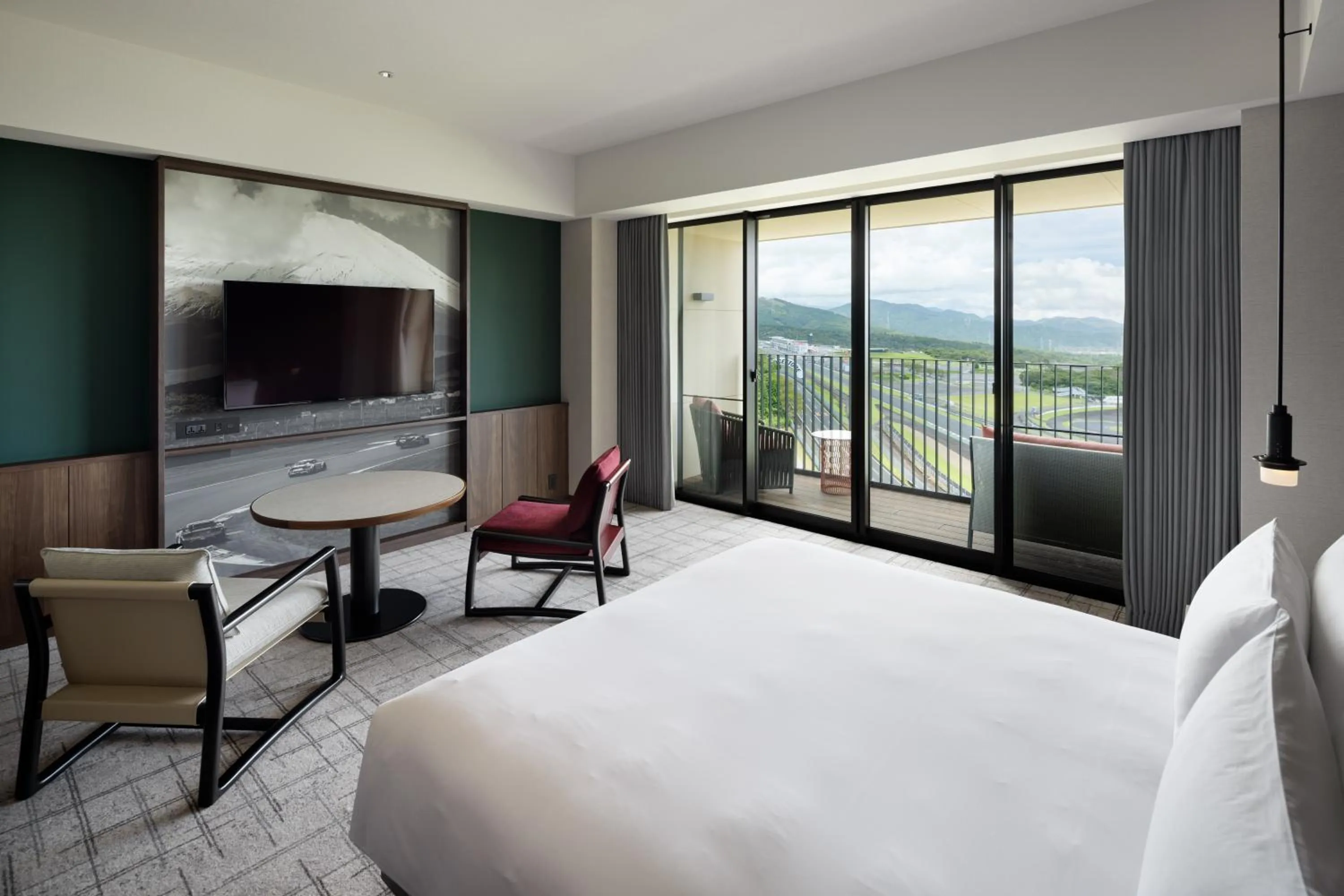 Bed in Fuji Speedway Hotel, in The Unbound Collection by Hyatt