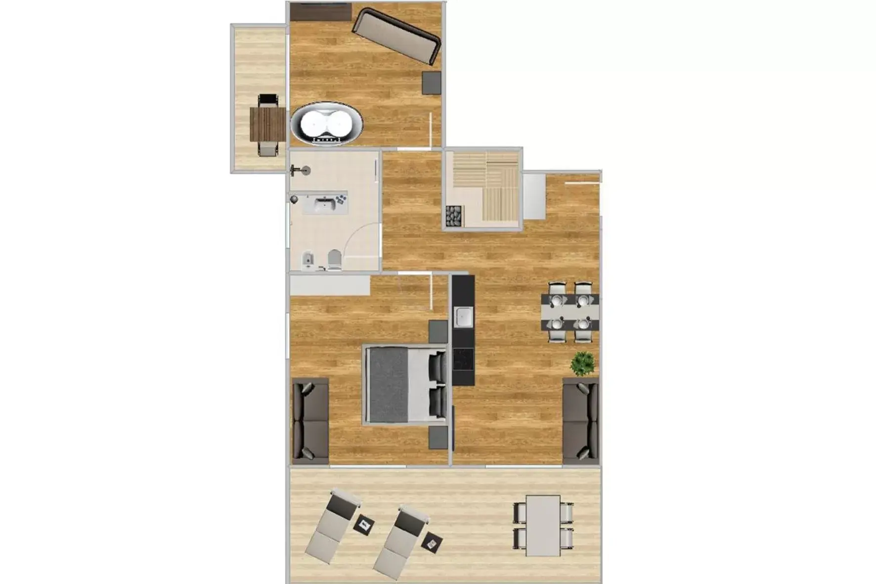 Balcony/Terrace, Floor Plan in K1 Mountain Chalet - Luxury Apartements