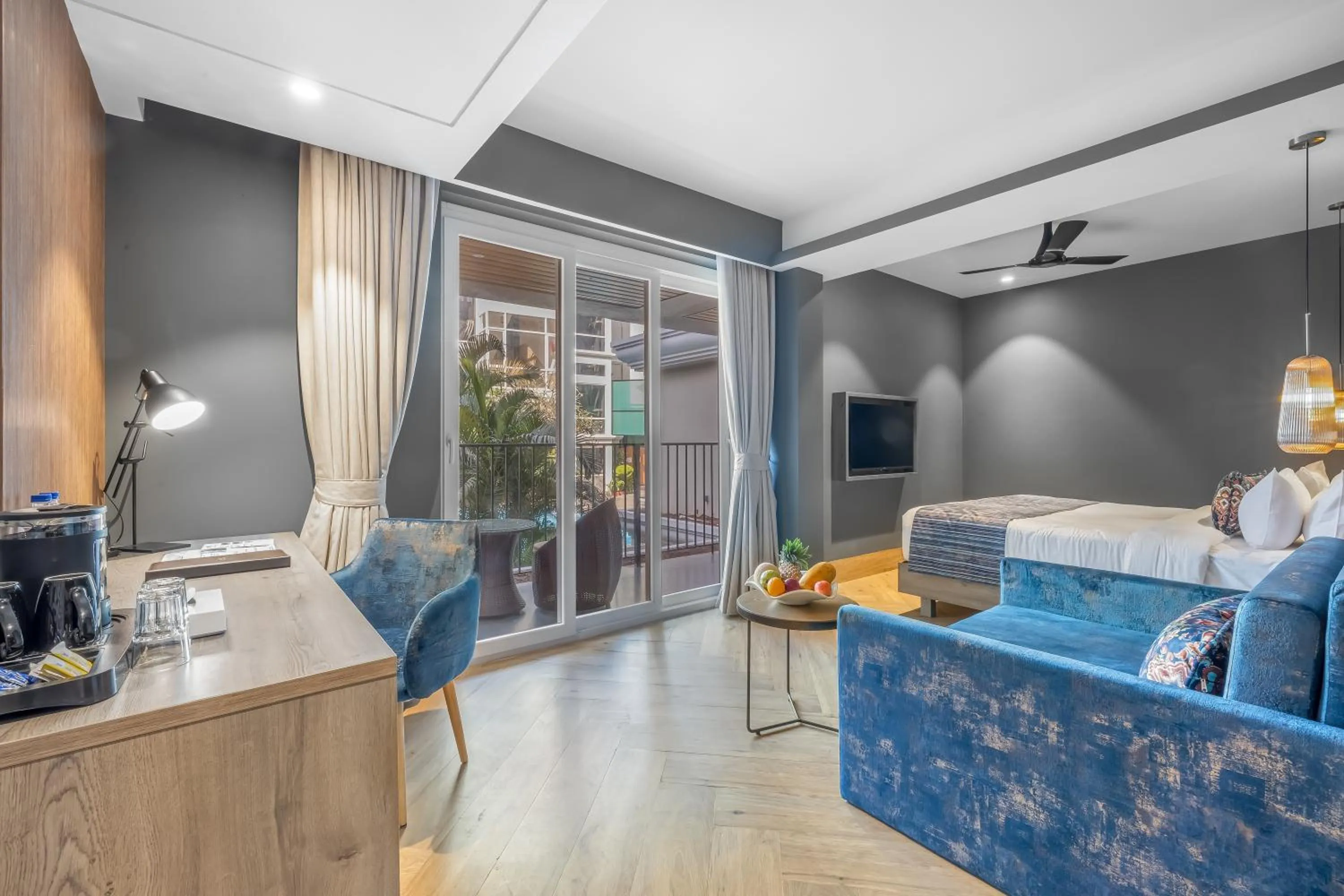 Seating area in Clarion Hotel Ocean Palms Goa