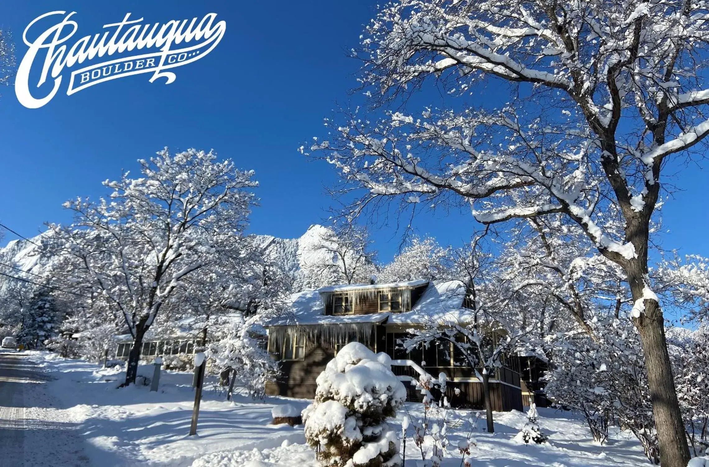 Property building, Winter in Colorado Chautauqua Cottages