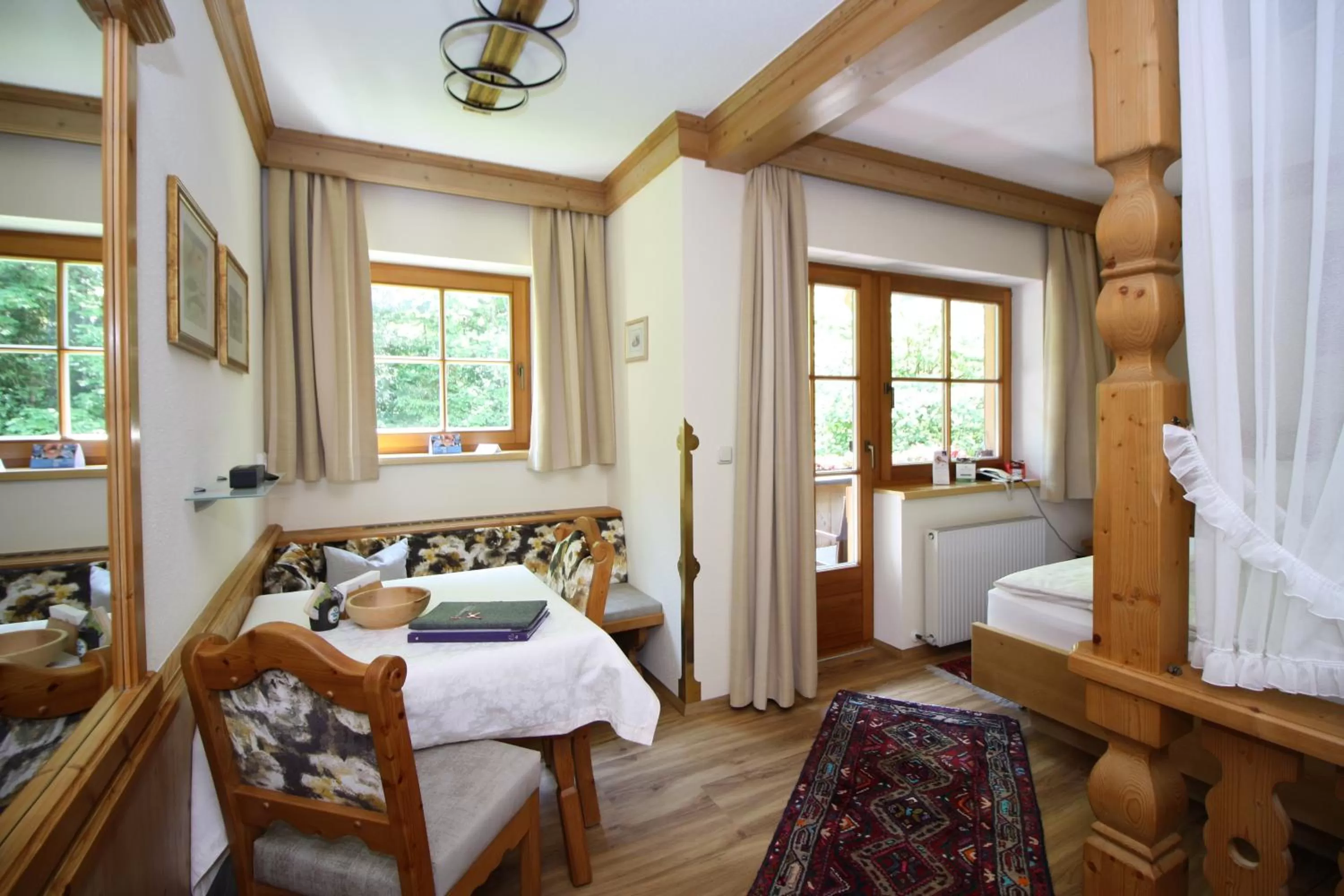 Seating area, Bed in Vronis Waldhaus ADULTS ONLY