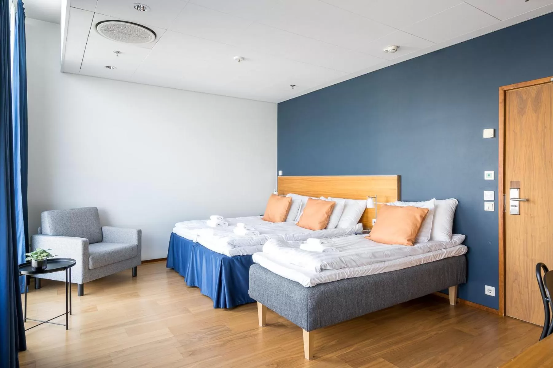 Bed in Hiisi Hotel Helsinki Jätkäsaari