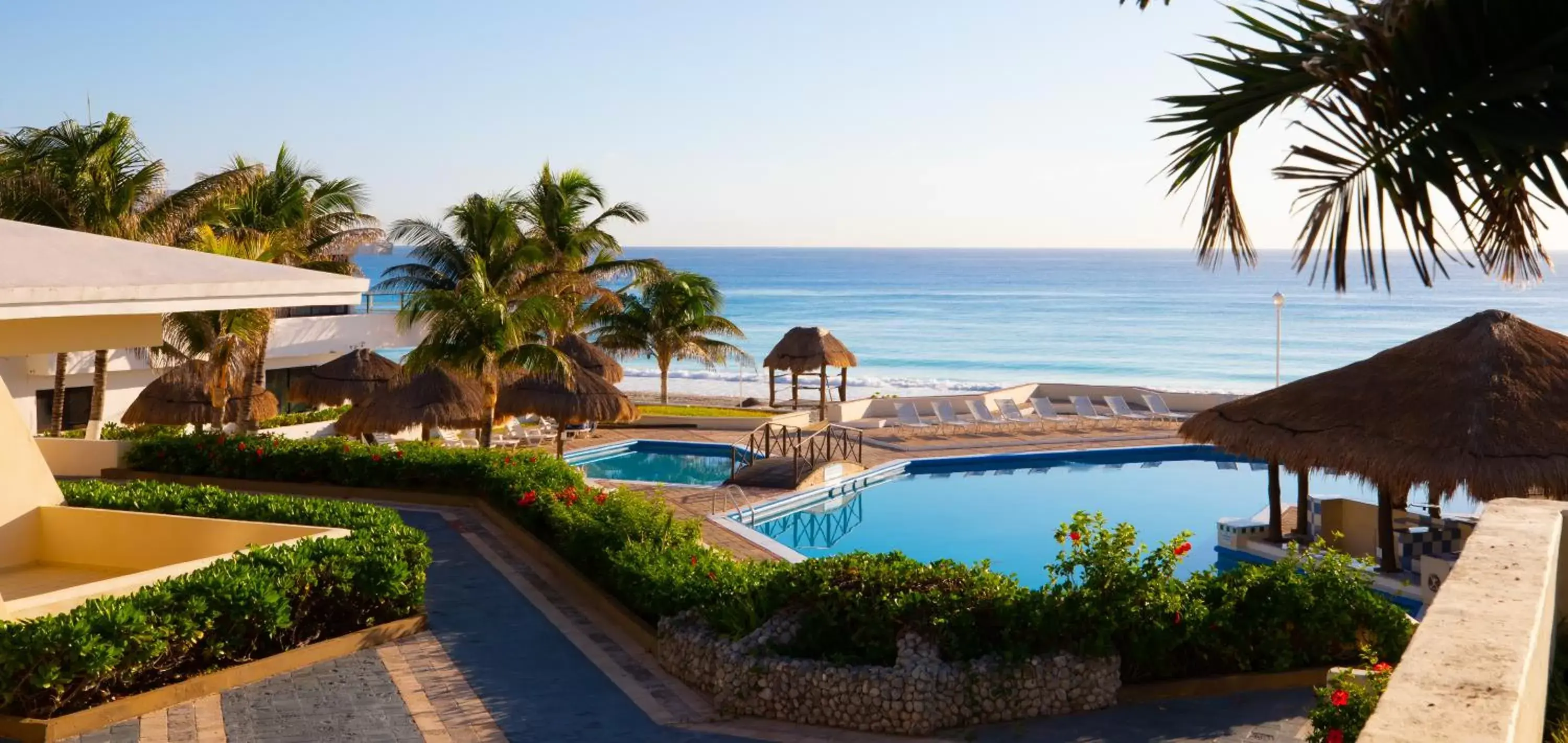 Pool view in Beachfront Penthouses by LivIN Cancun