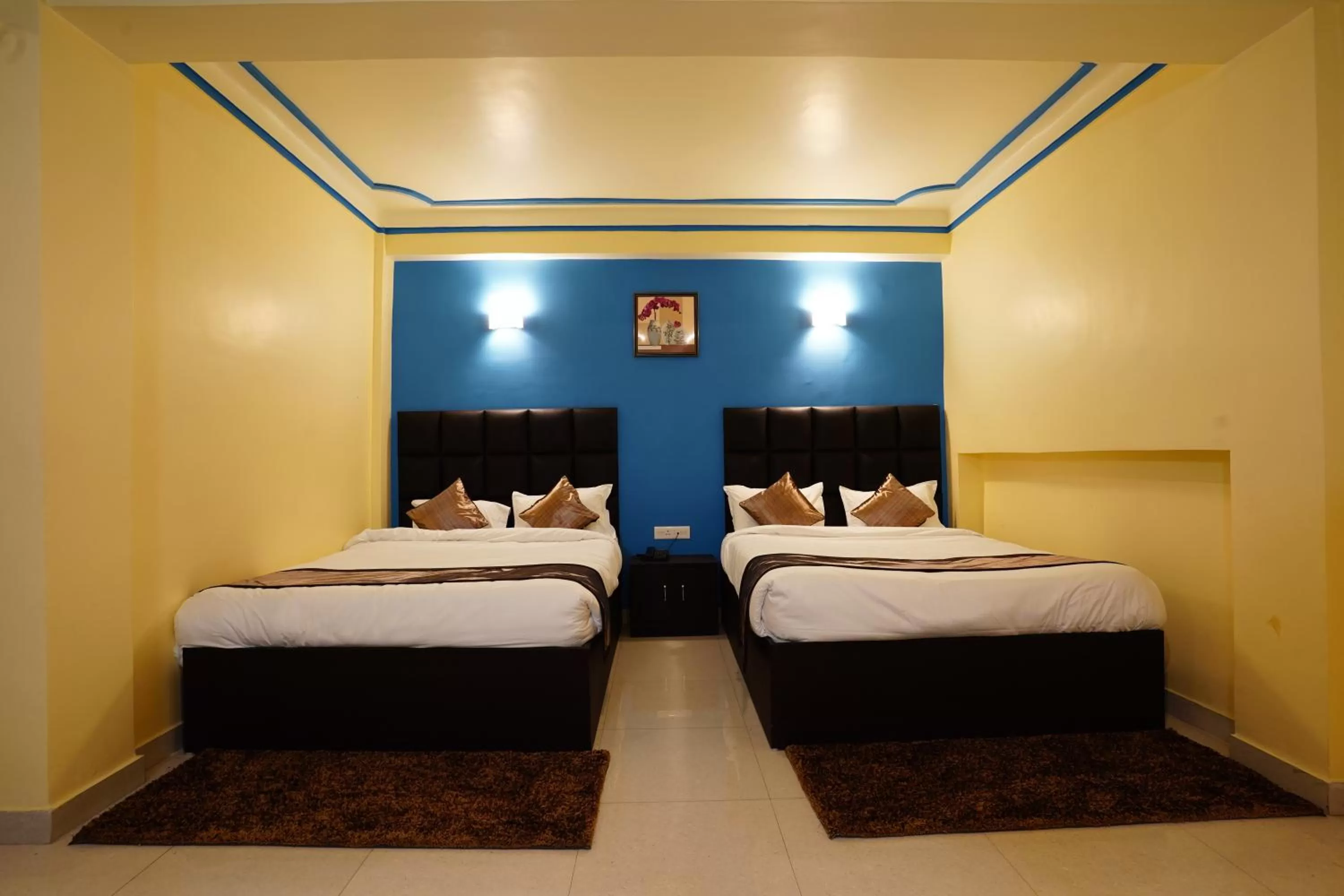 Bed in Hotel White Lotus Gangtok