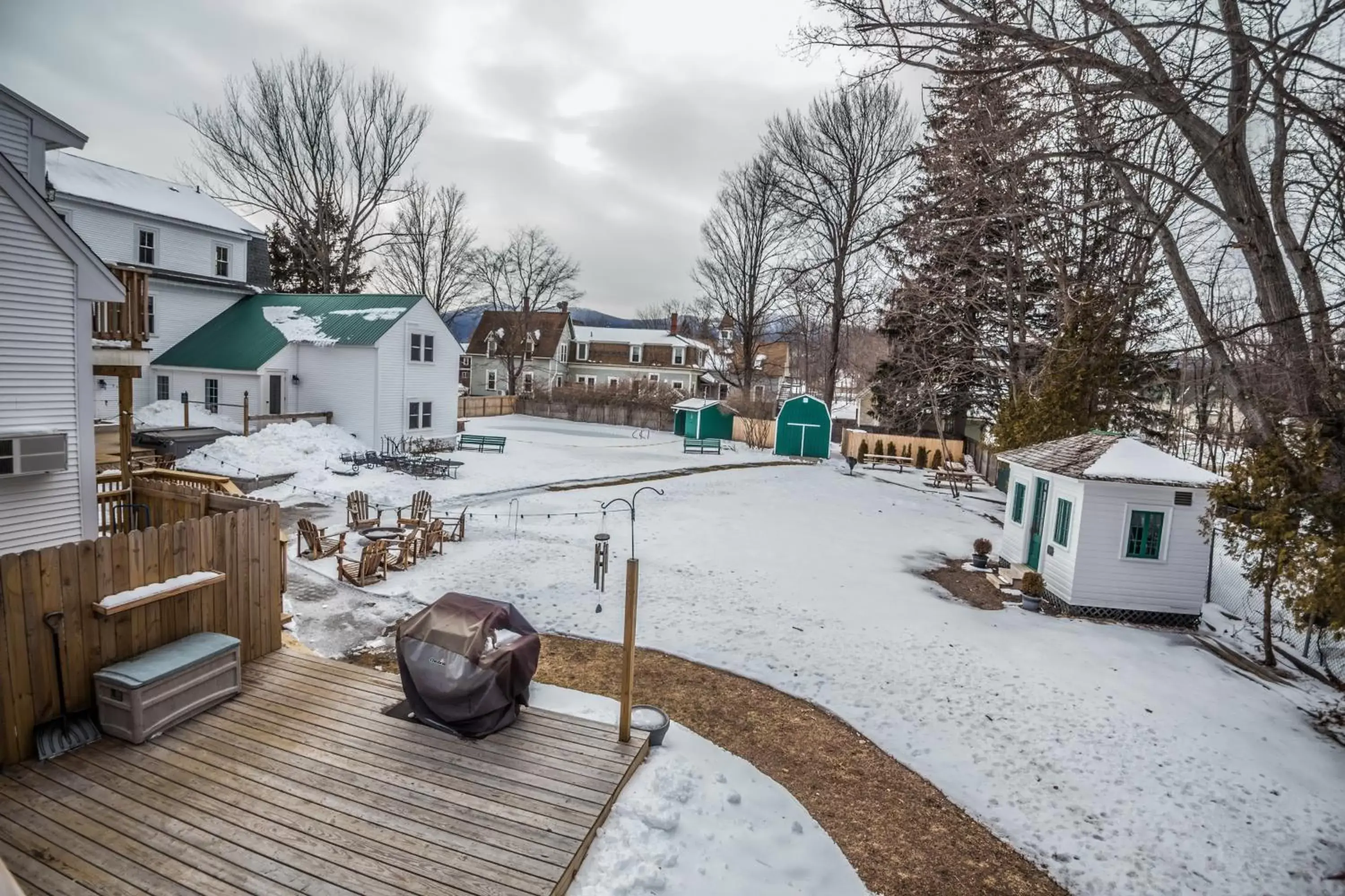 Garden, Winter in Cranmore Inn and Suites, a North Conway boutique hotel