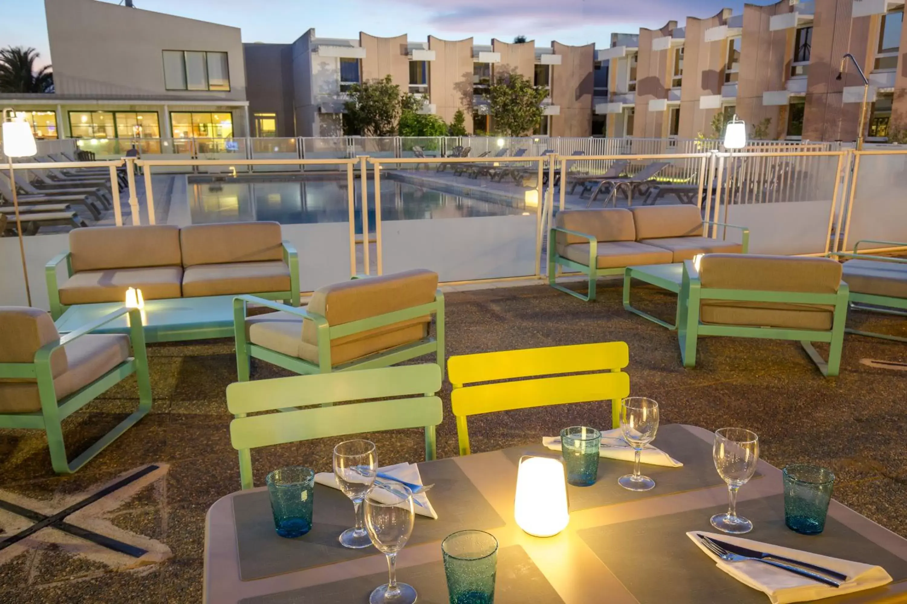 Decorative detail, Swimming Pool in Novotel Perpignan Nord Rivesaltes