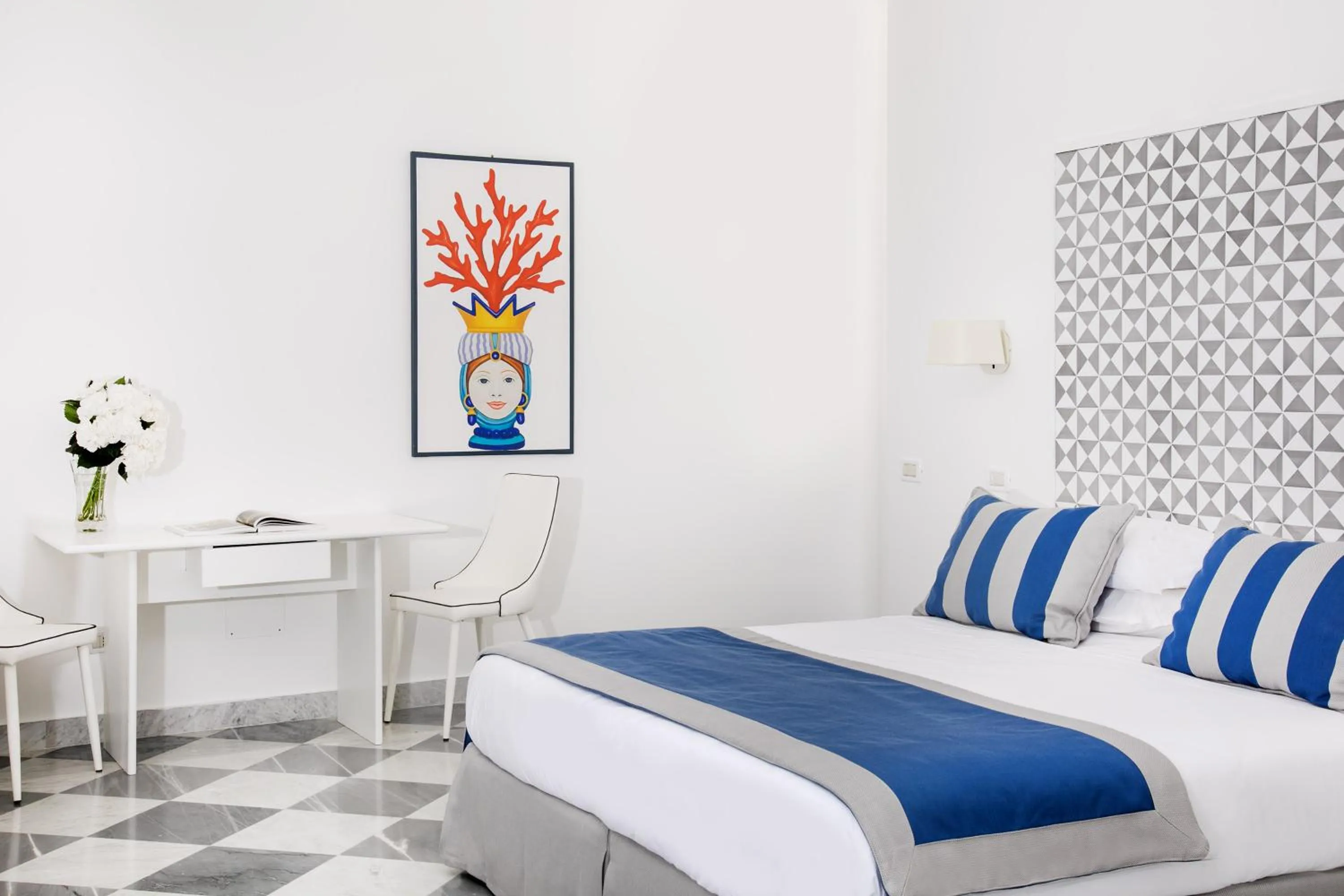 Decorative detail, Bed in Hotel Miramare