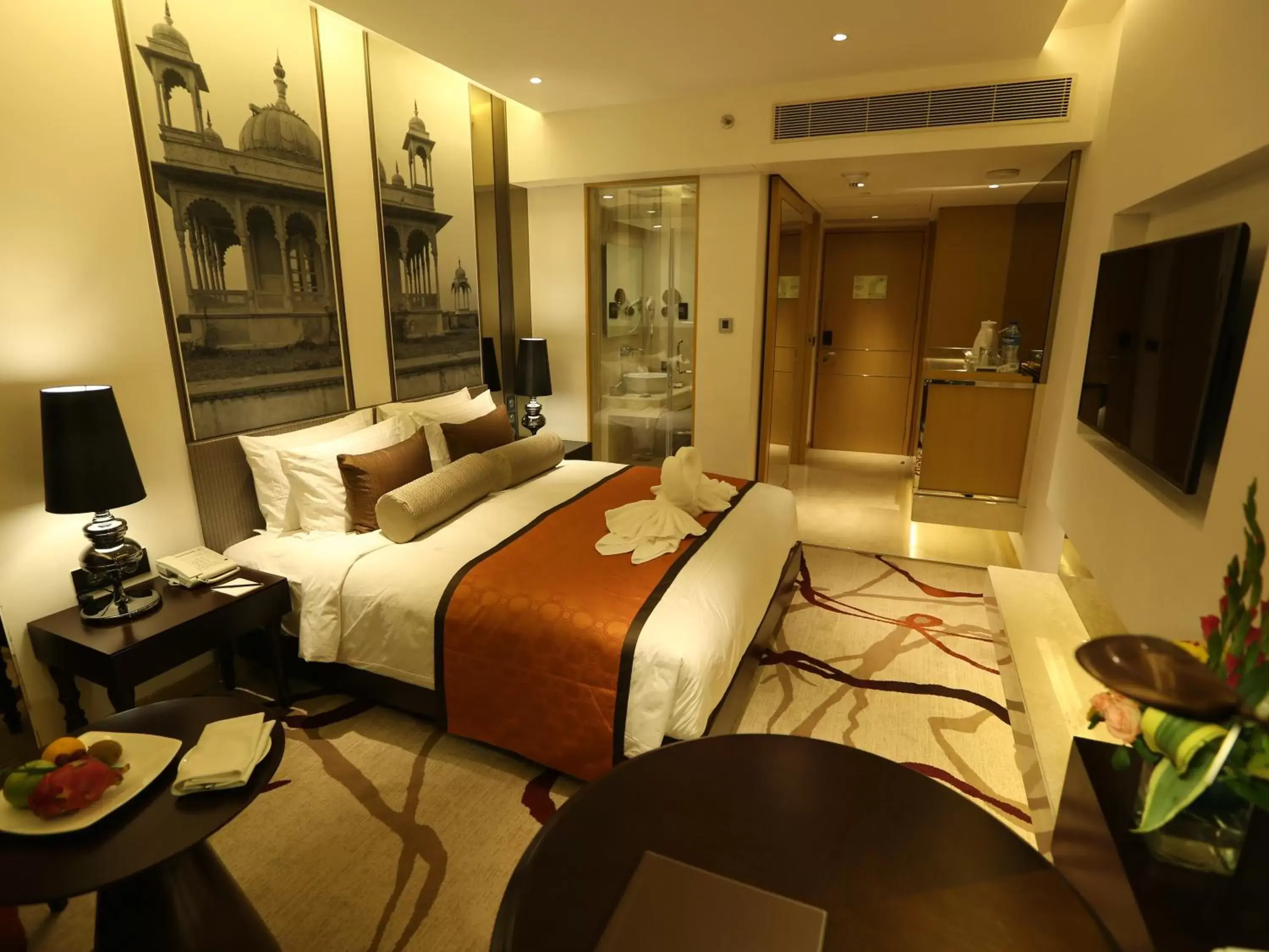 Bed in Pride Plaza Hotel, Aerocity New Delhi