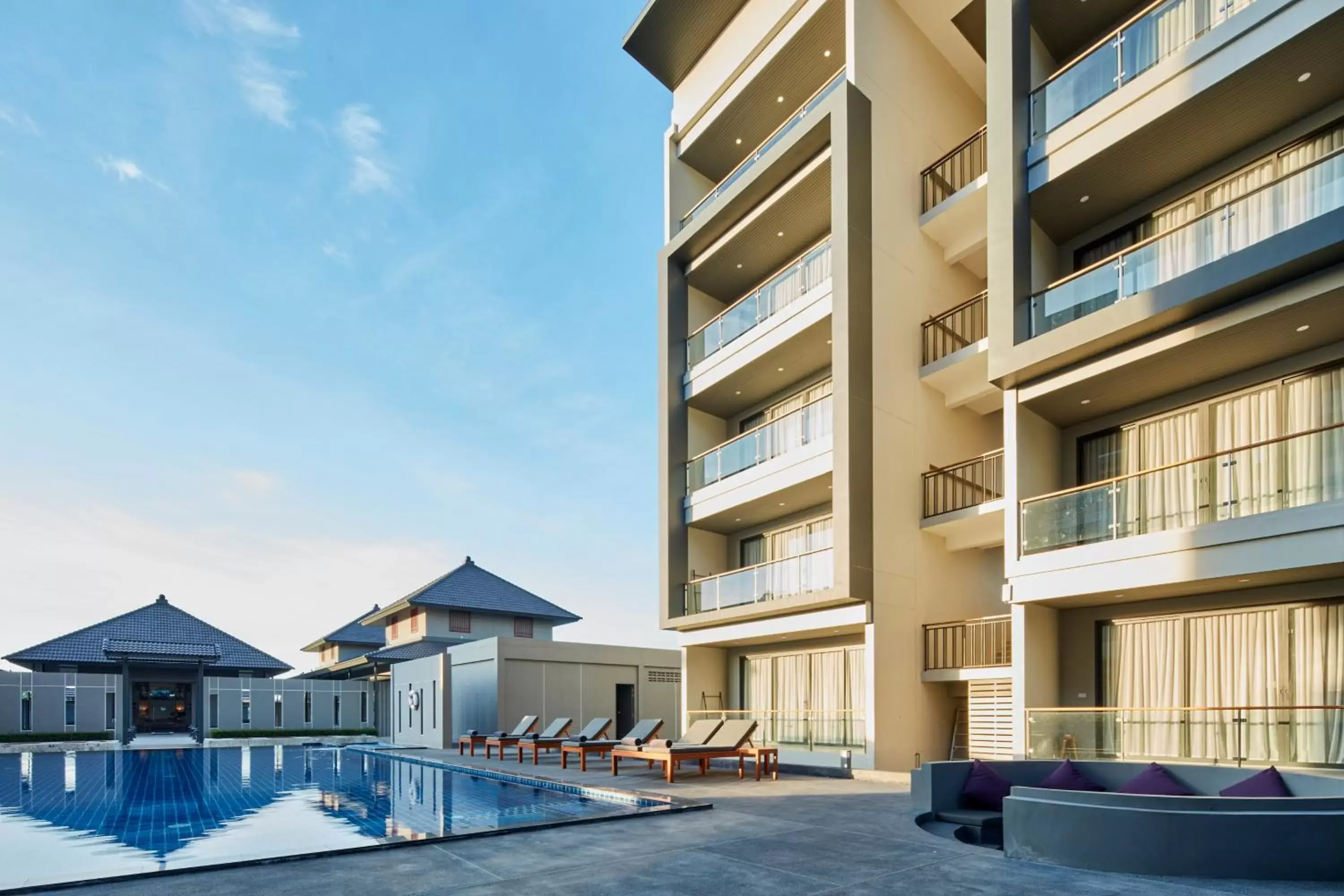 Swimming pool, Property Building in Serenity Hotel and Spa Kabinburi