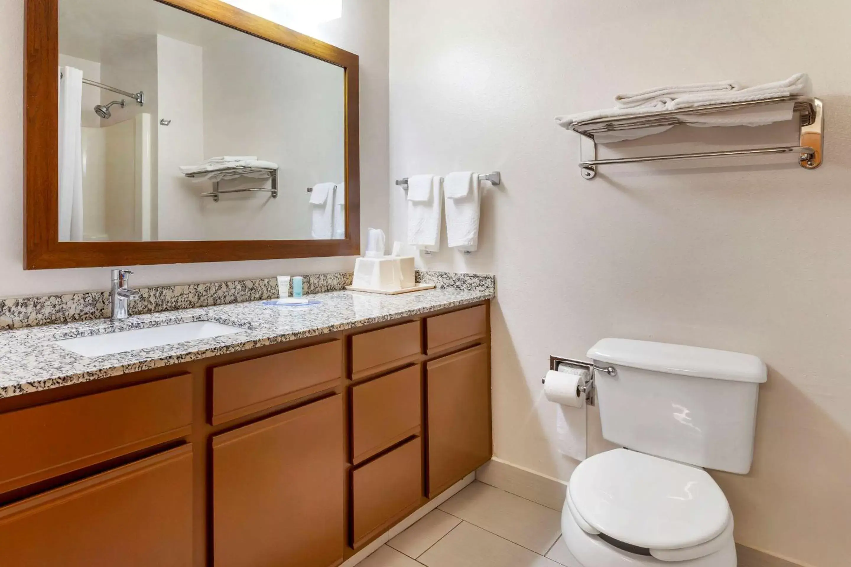 Bedroom, Bathroom in MainStay Suites Dubuque at Hwy 20
