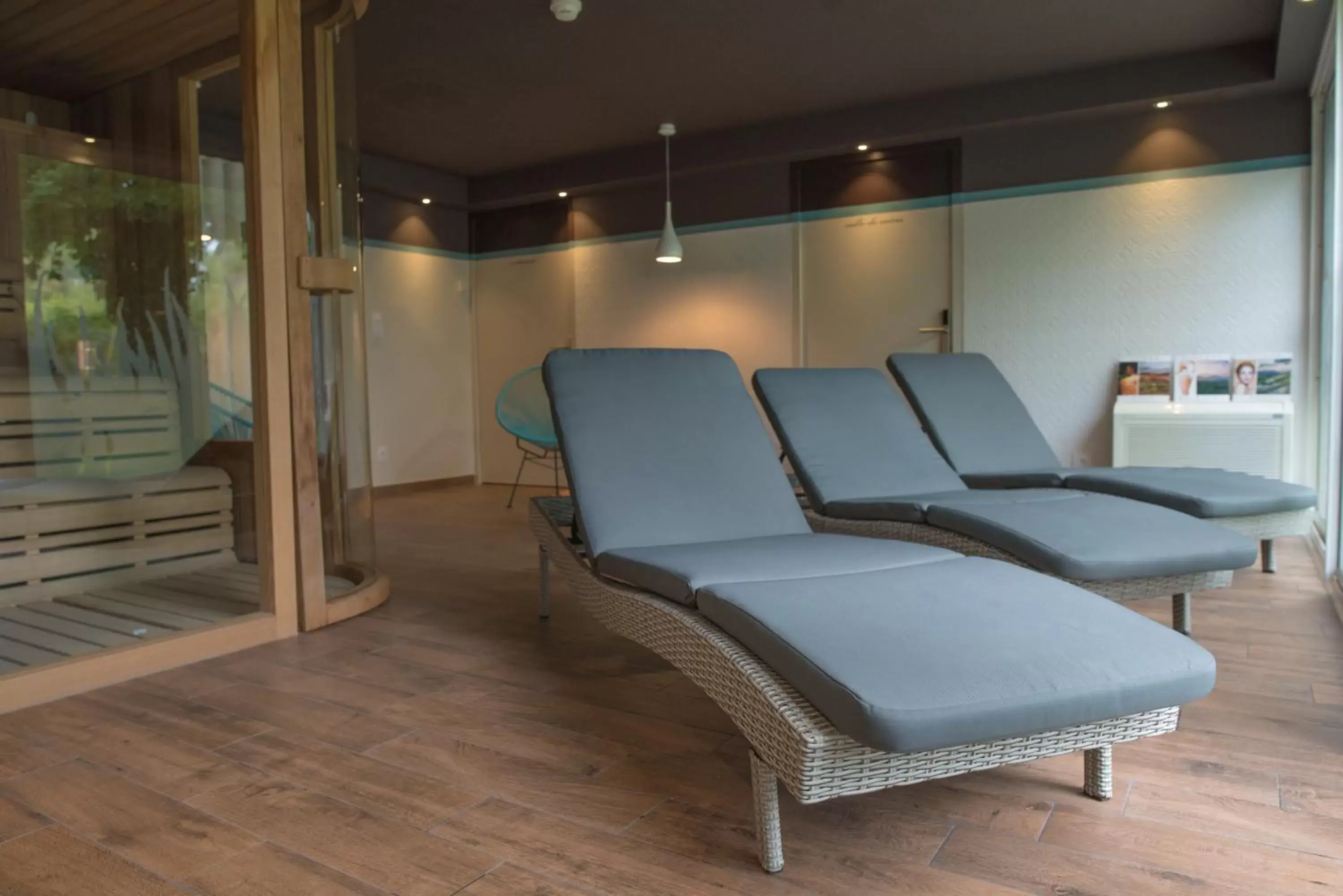 Spa and wellness centre/facilities, Patio/Outdoor Area in Logis Domaine du Moulin Cavier