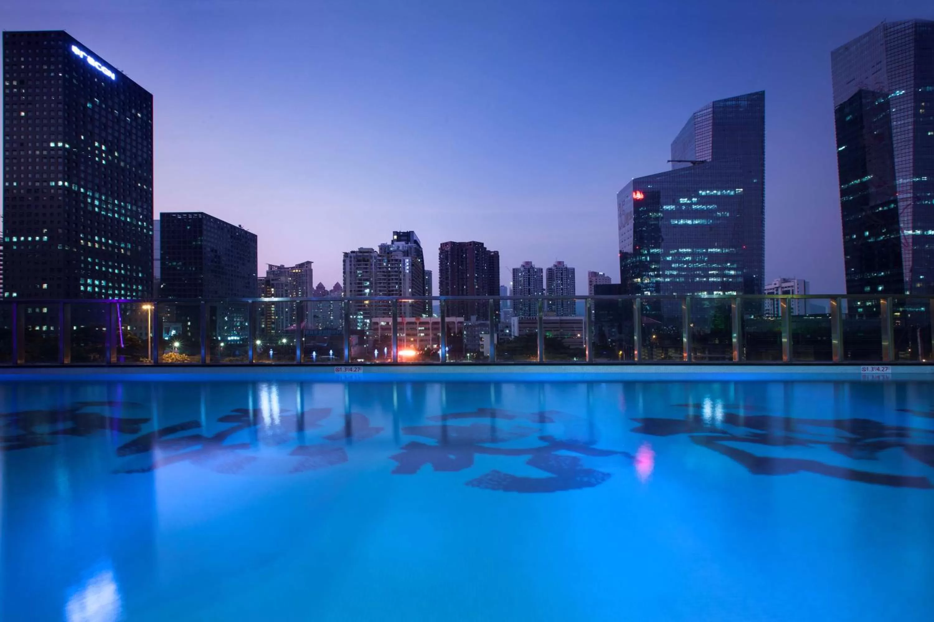 Pool view in Hilton Shenzhen Futian, Metro Station at Hotel Front Door, Close to Futian Convention & Exhibition Center