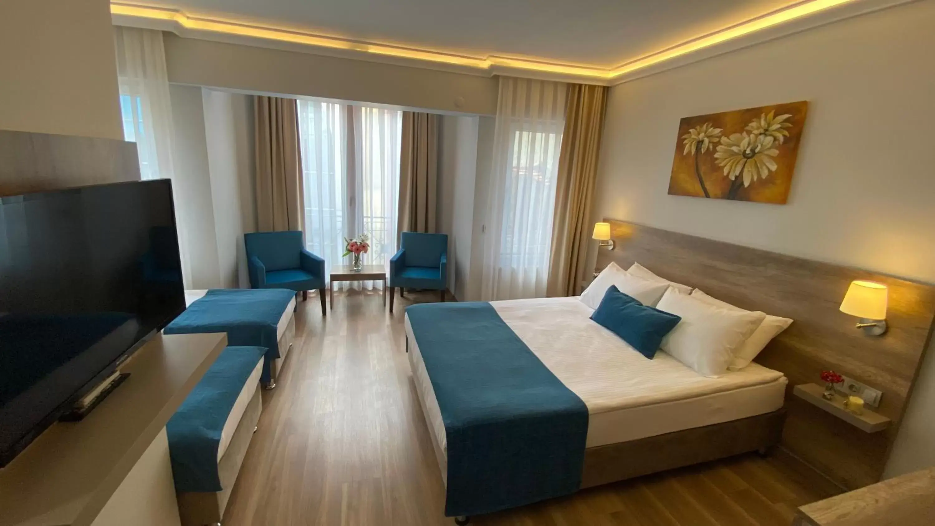 Bed in Pelit Troya Hotel