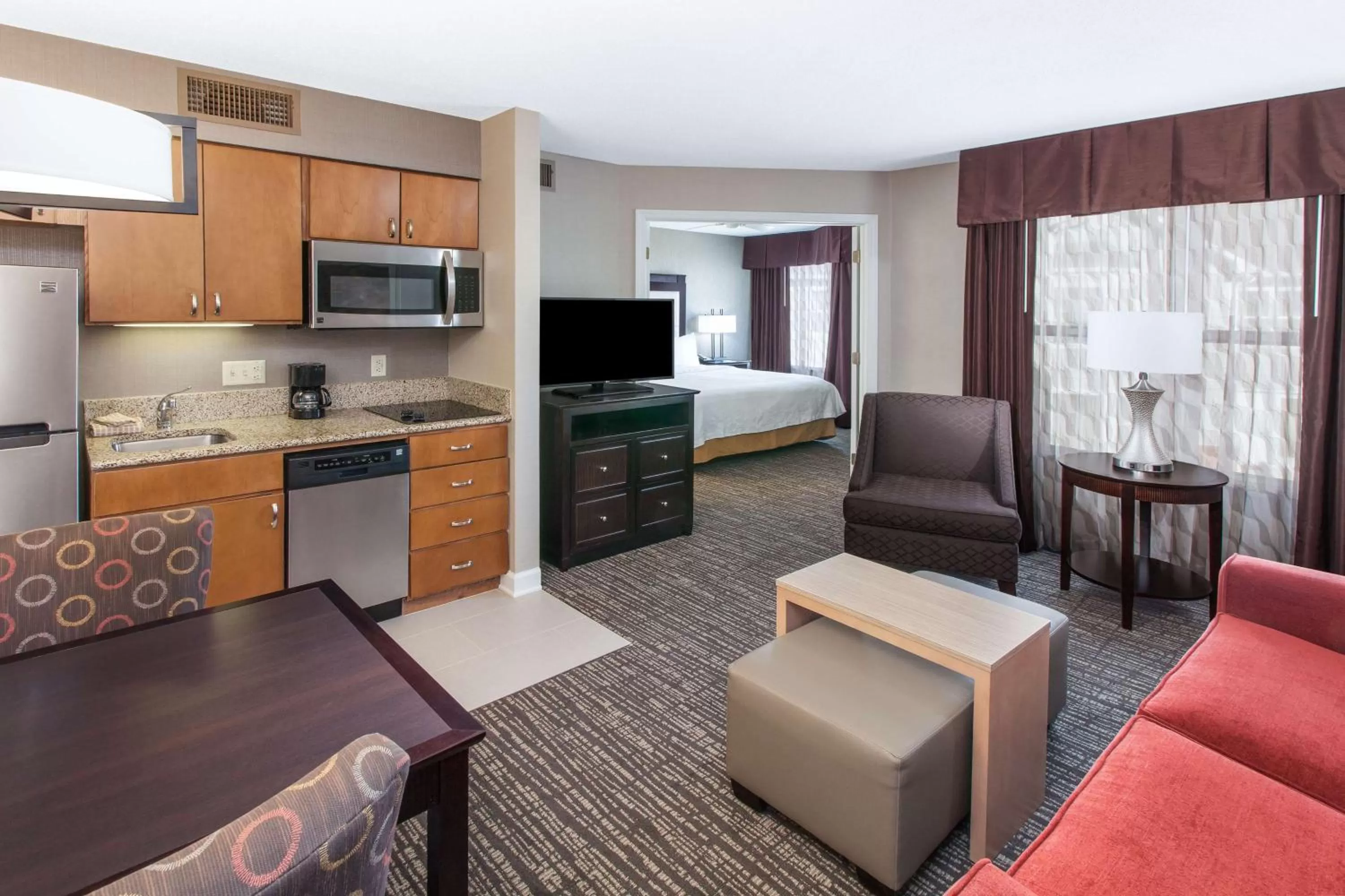 Living room in Homewood Suites by Hilton Indianapolis At The Crossing