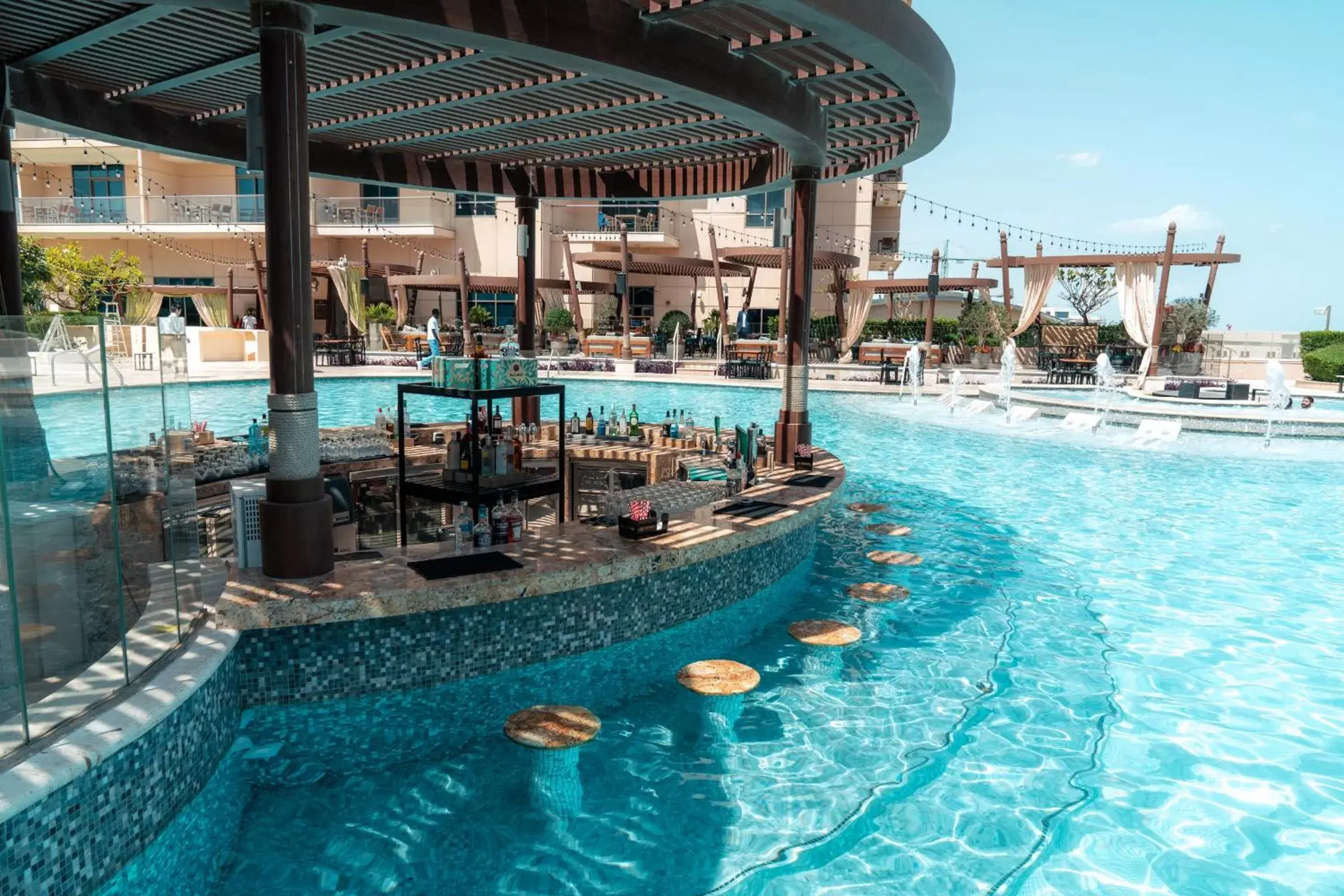 Swimming pool in Hilton Doha The Pearl Swimming pool in Hilton Doha The Pearl