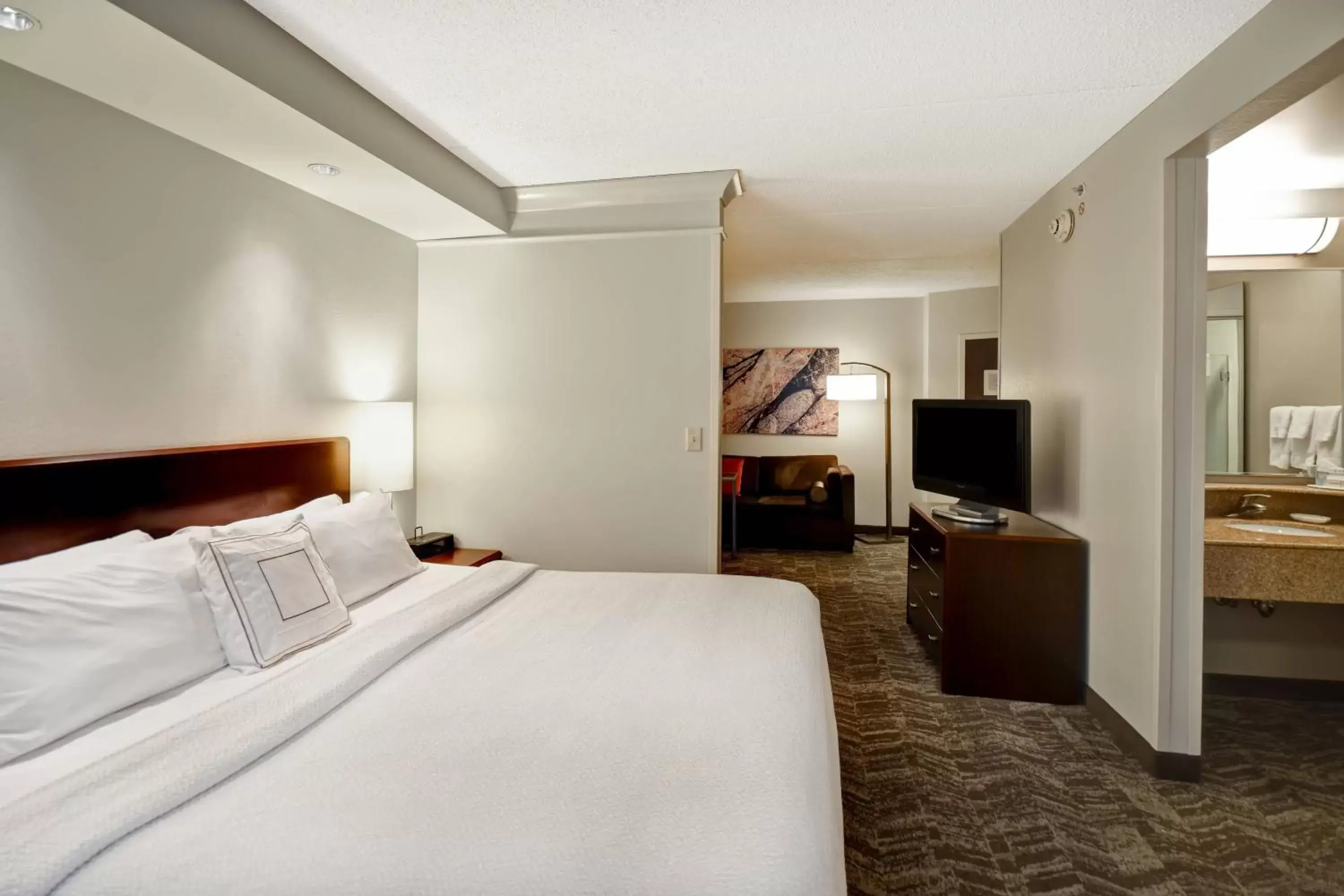 Photo of the whole room, Bed in SpringHill Suites Louisville Airport