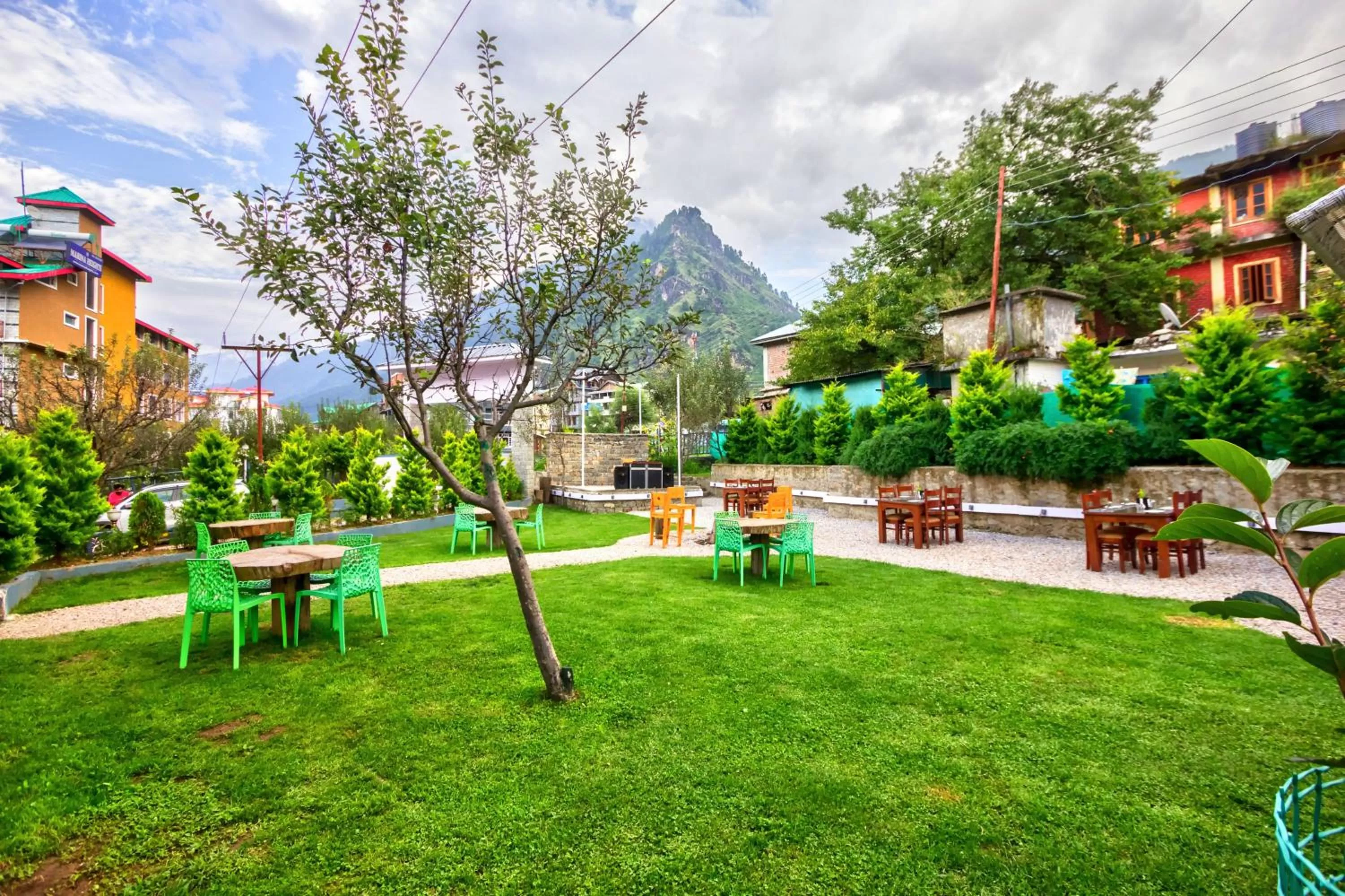 Garden in Snow City's Montana Blues Resort Manali - Heated & Air-Cooled Stay