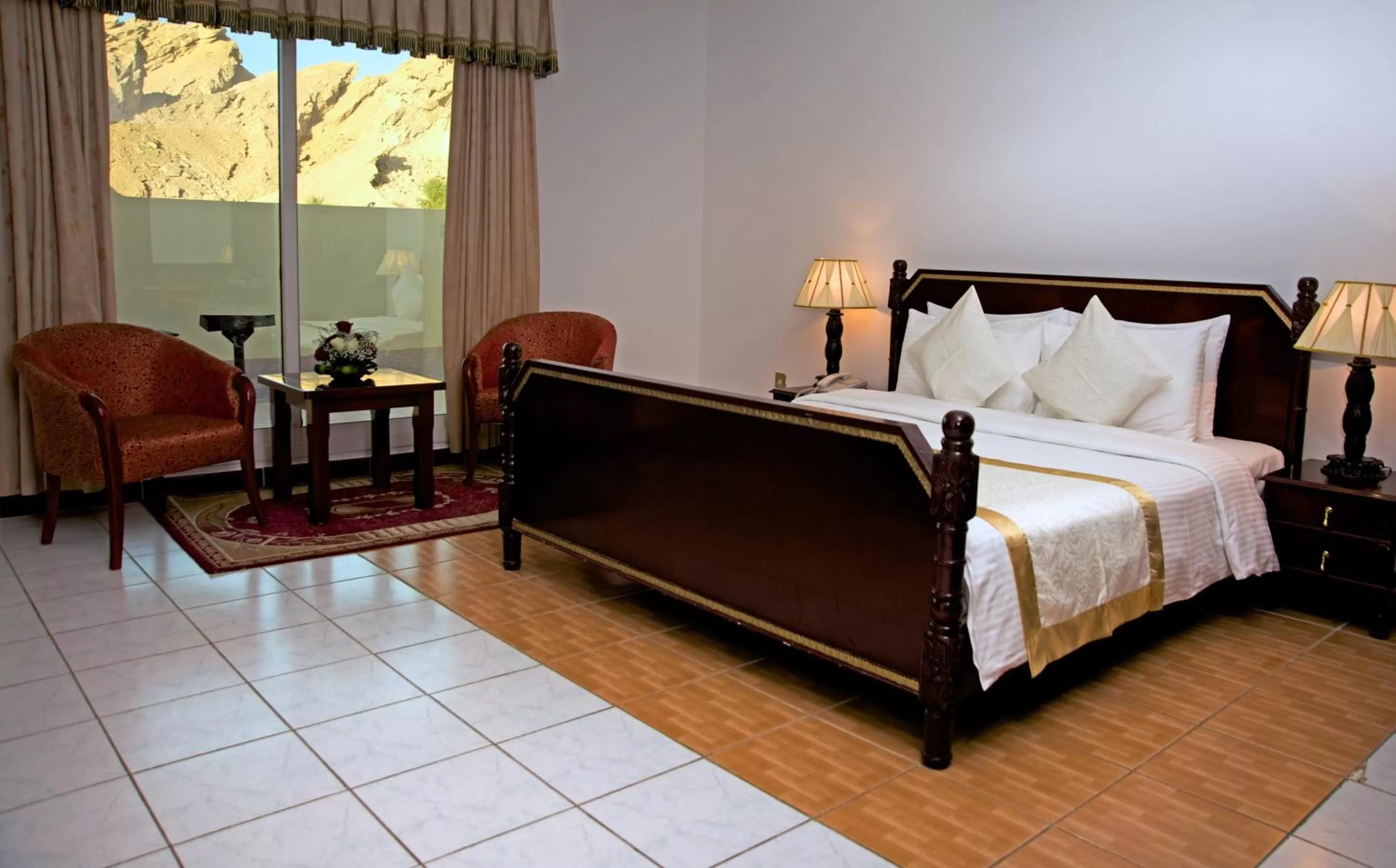 Day, Bed in Green Mubazzarah Chalets