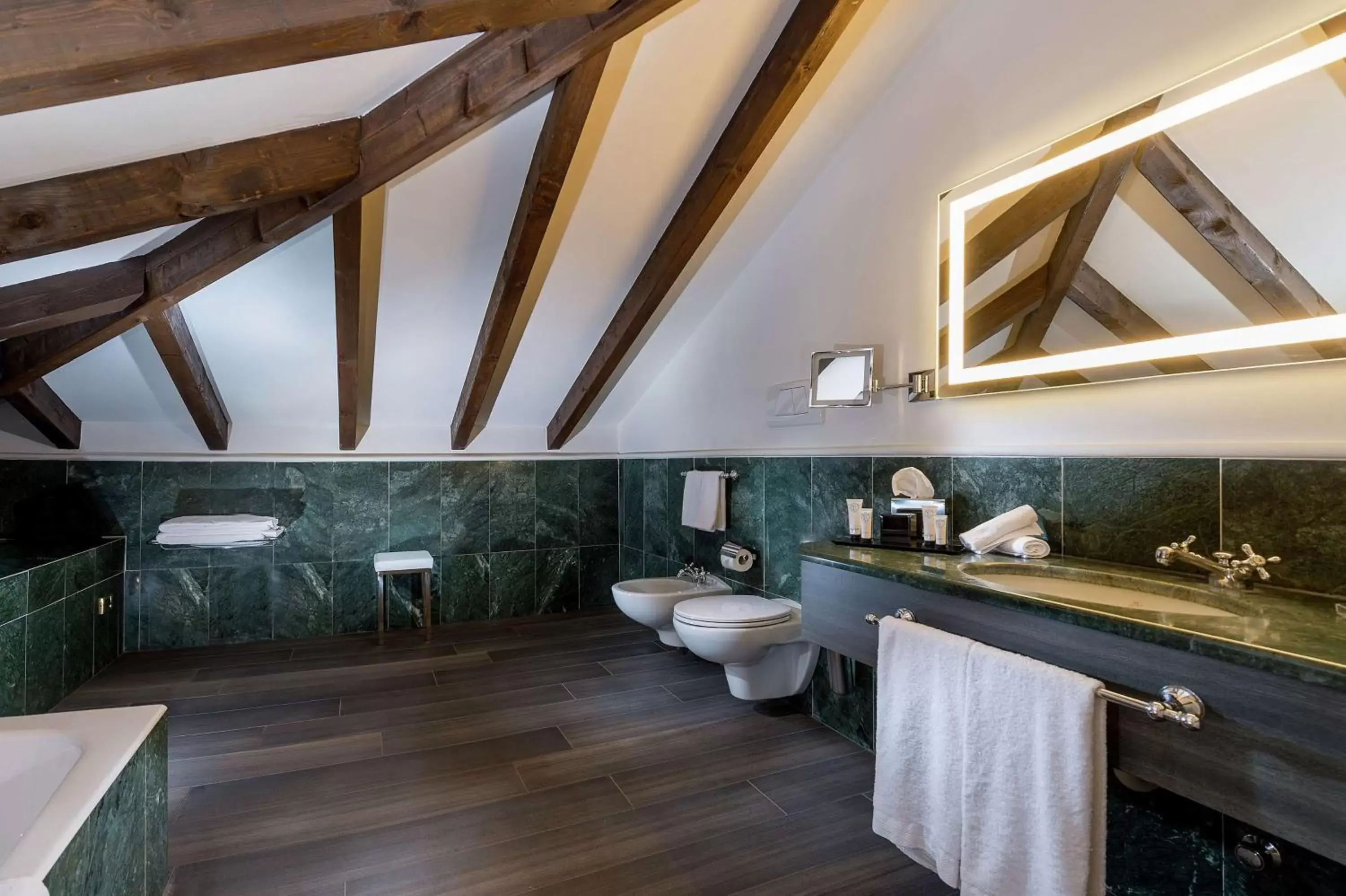 Bed, Bathroom in Grand Hotel Villa Torretta, Curio Collection by Hilton