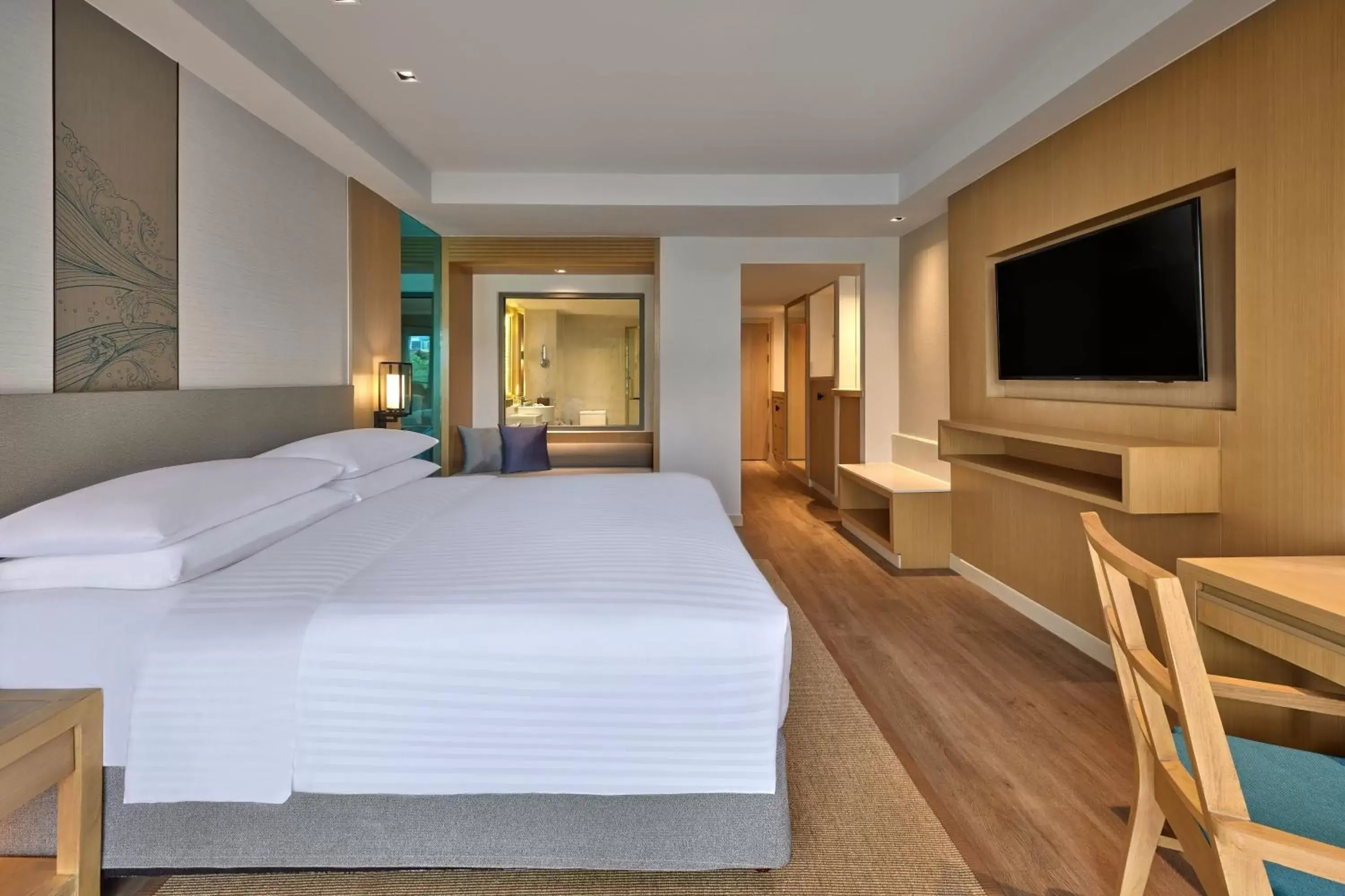 Swimming pool, Bed in Phuket Marriott Resort & Spa, Merlin Beach