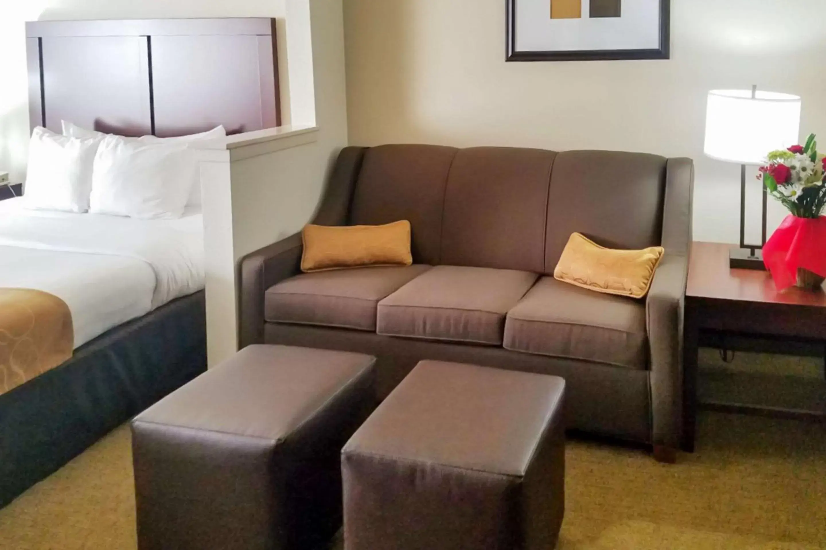 Bedroom, Seating Area in Comfort Suites Las Colinas Center