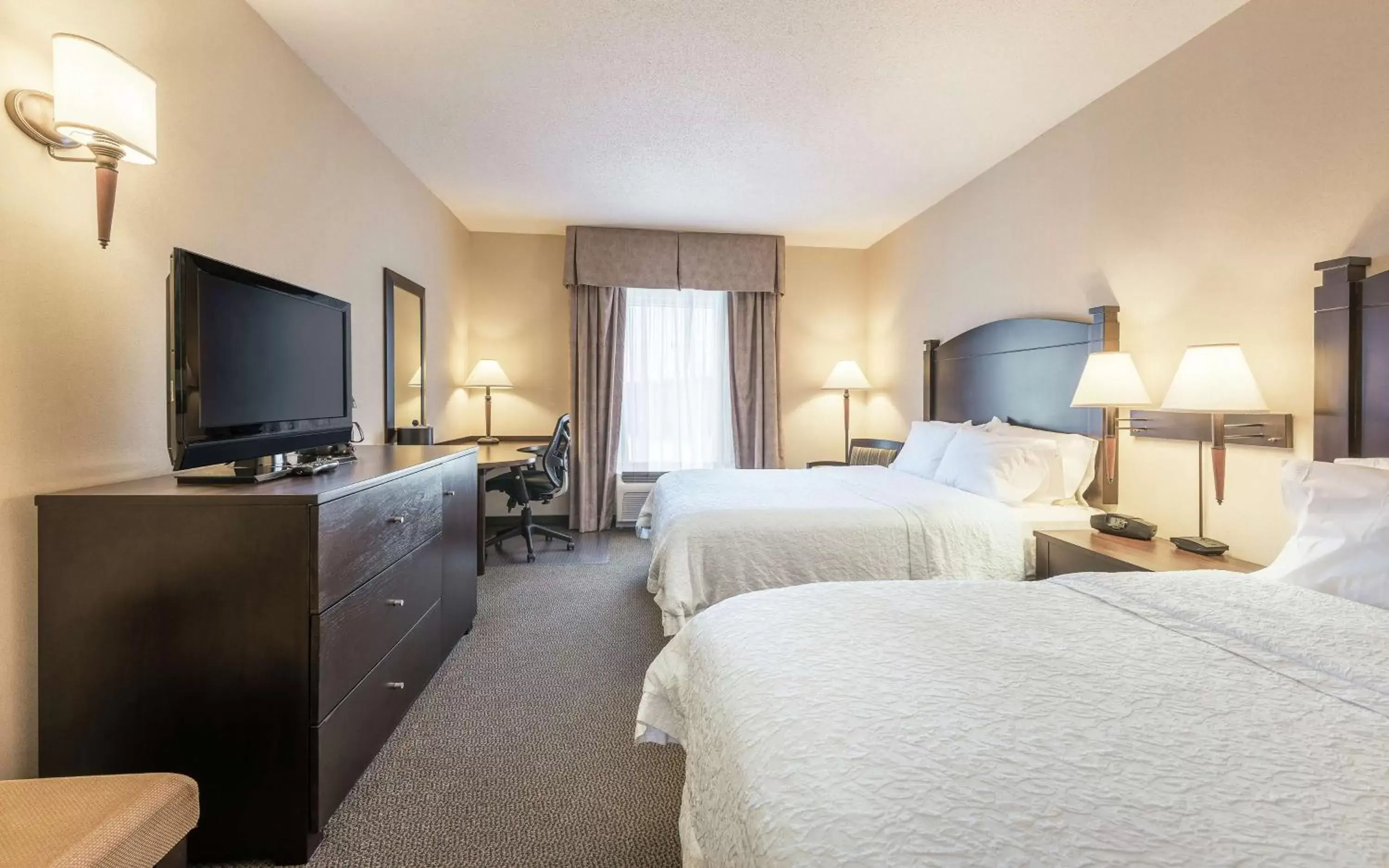 Bedroom, TV/Entertainment Center in Hampton Inn & Suites by Hilton Moncton