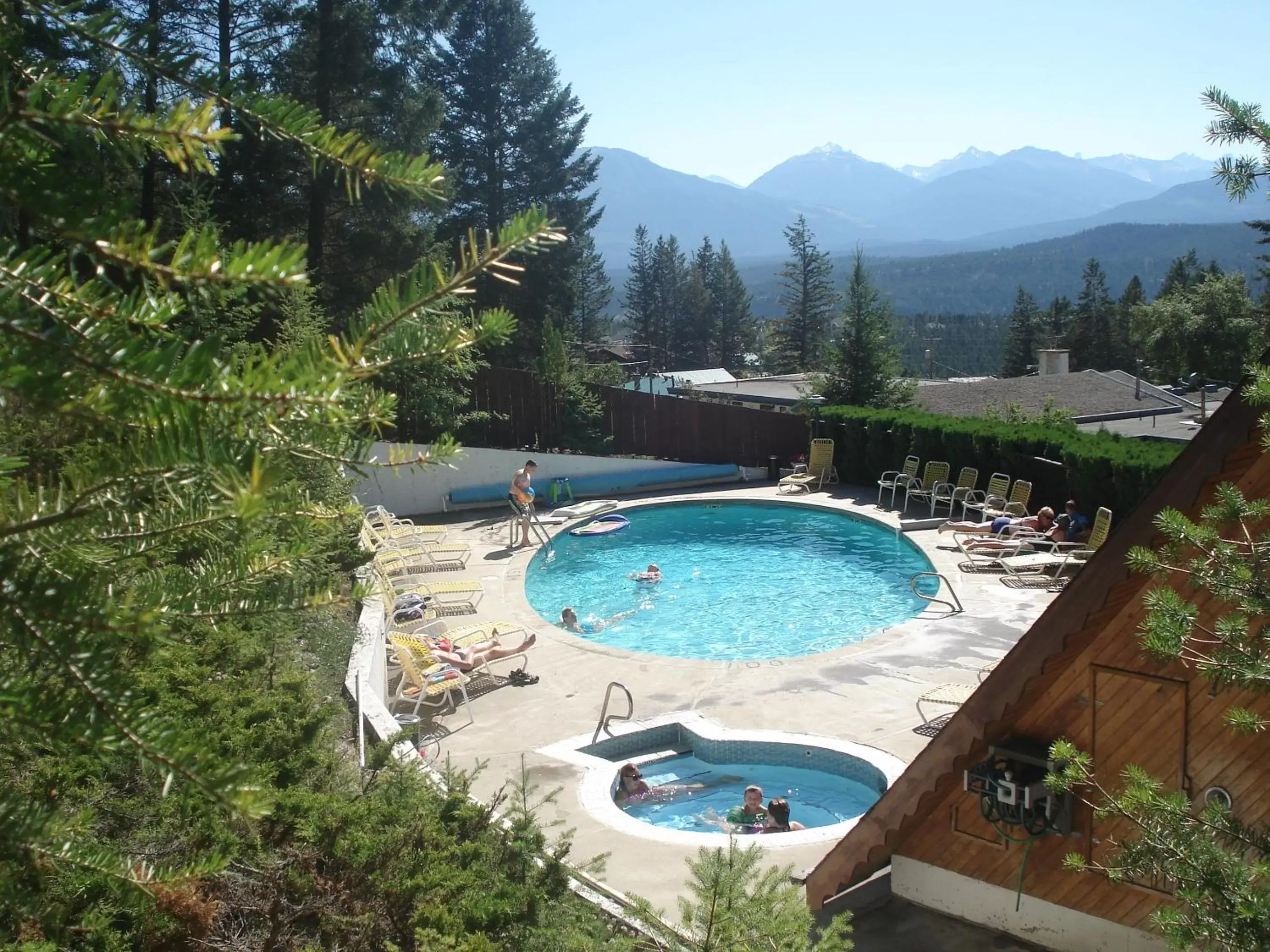 Swimming pool, Pool View in Motel Tyrol